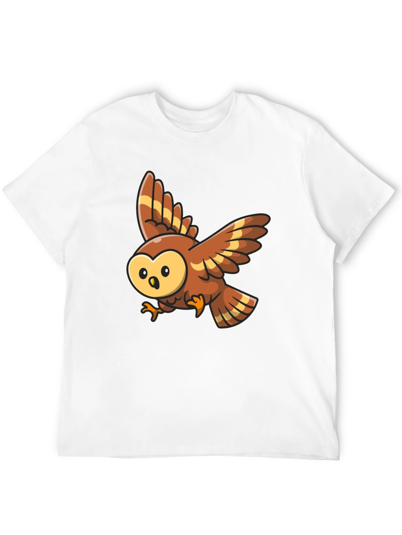 Black Cartoon Owl Graphic Tee - Black Cotton Blend view 12
