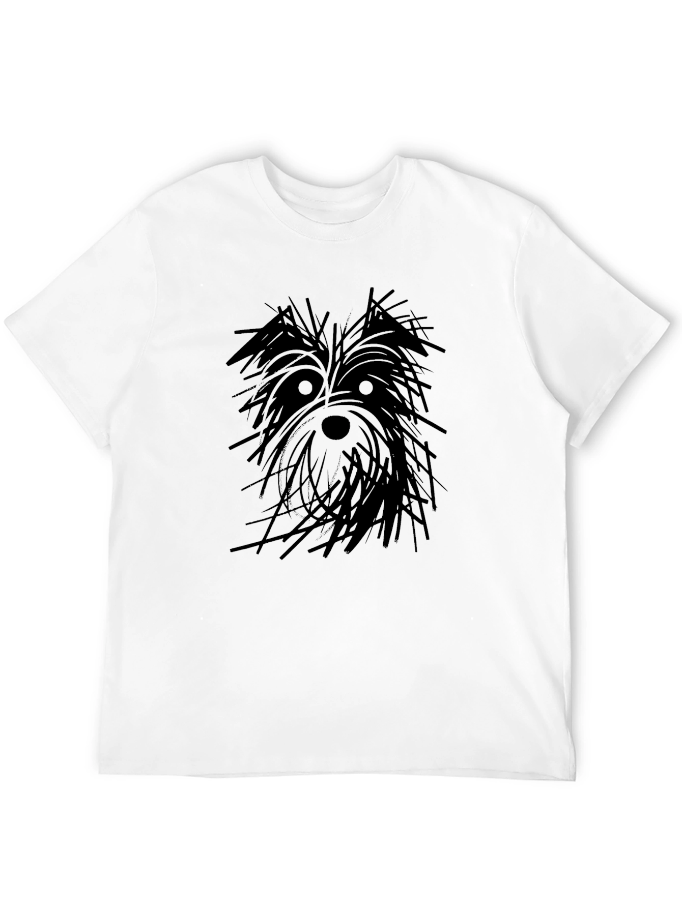Black Dog Sketch Graphic Black T-Shirt view 12