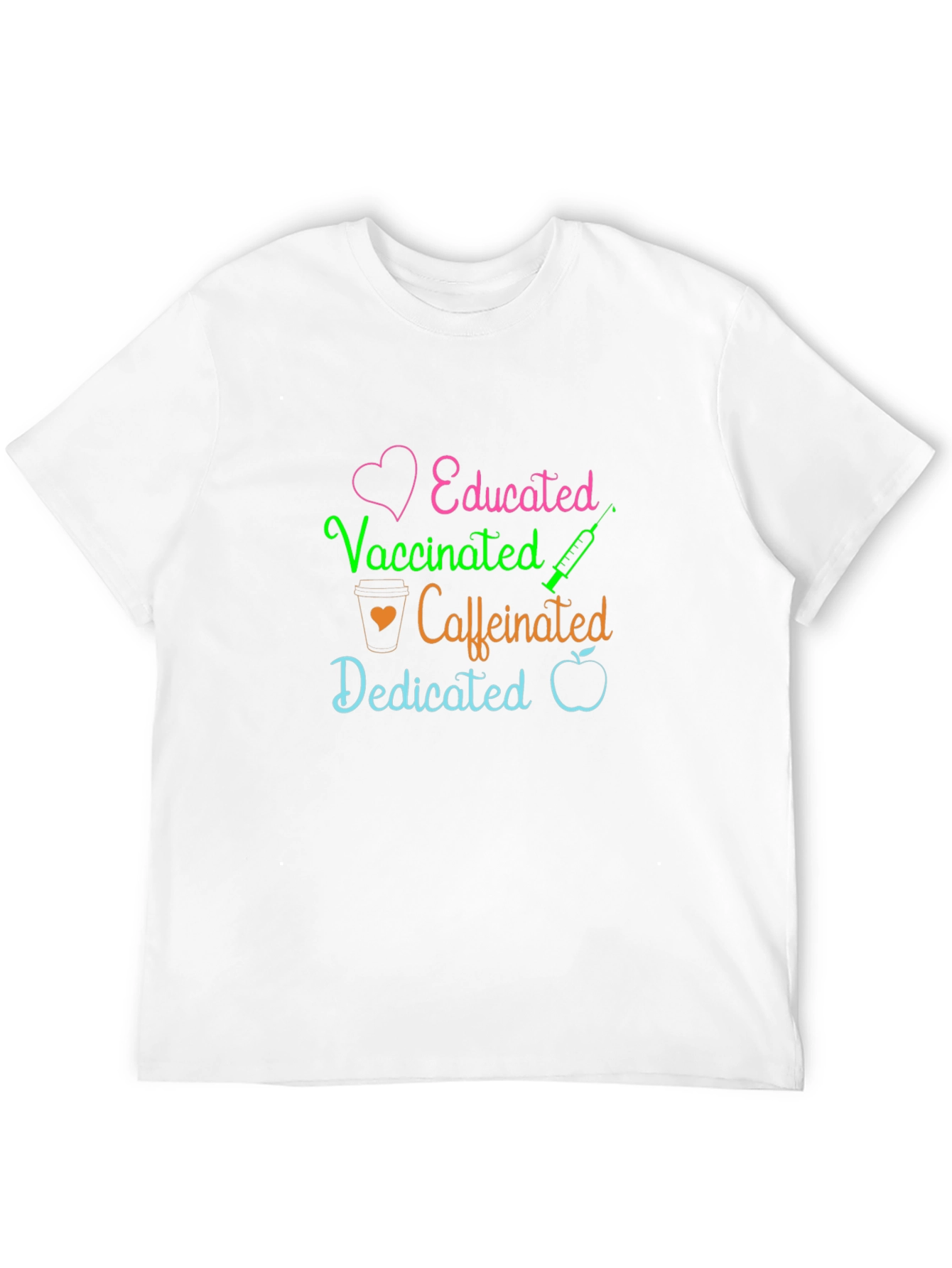 Black Educated Vaccinated Caffeinated Dedicated T-Shirt view 12