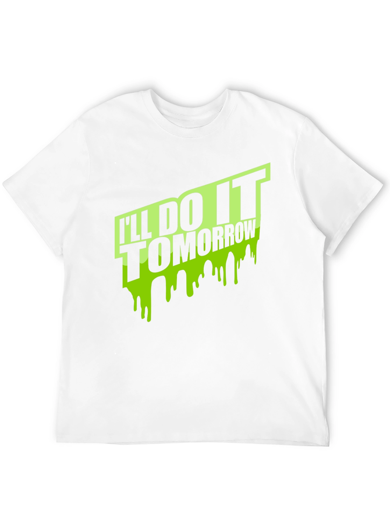 Black I'll Do It Tomorrow Men's Black T-Shirt view 12
