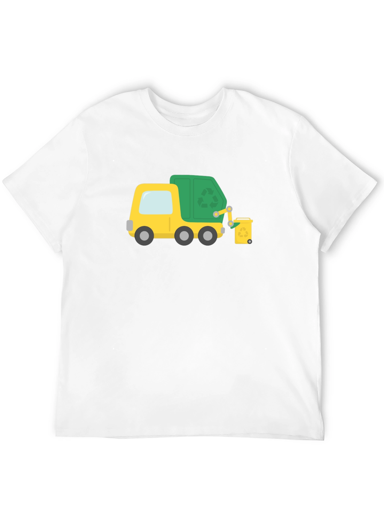 Black Garbage Truck Cartoon Black T-Shirt view 12
