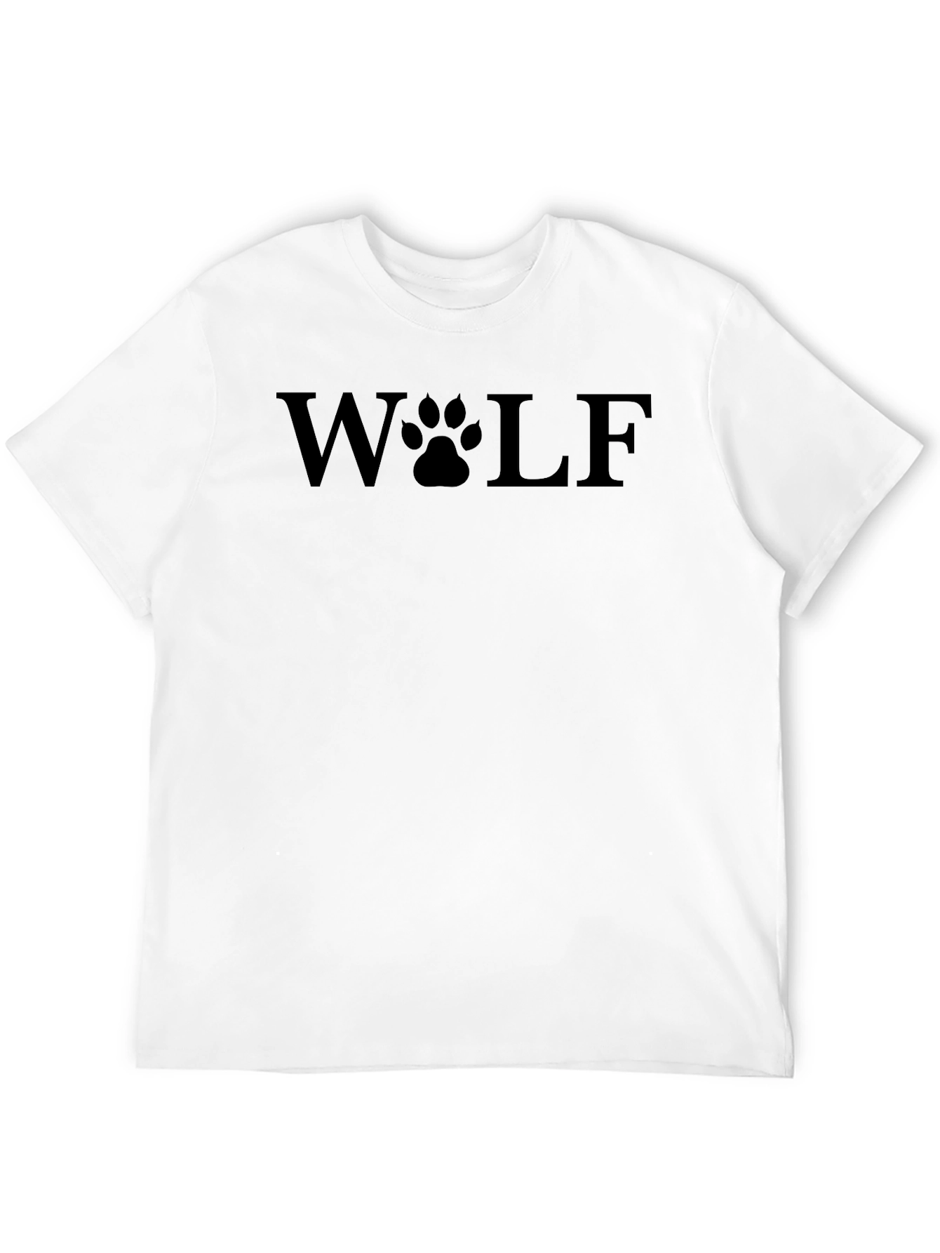 Black Wolf Paw Print Graphic Black T-Shirt view 12
