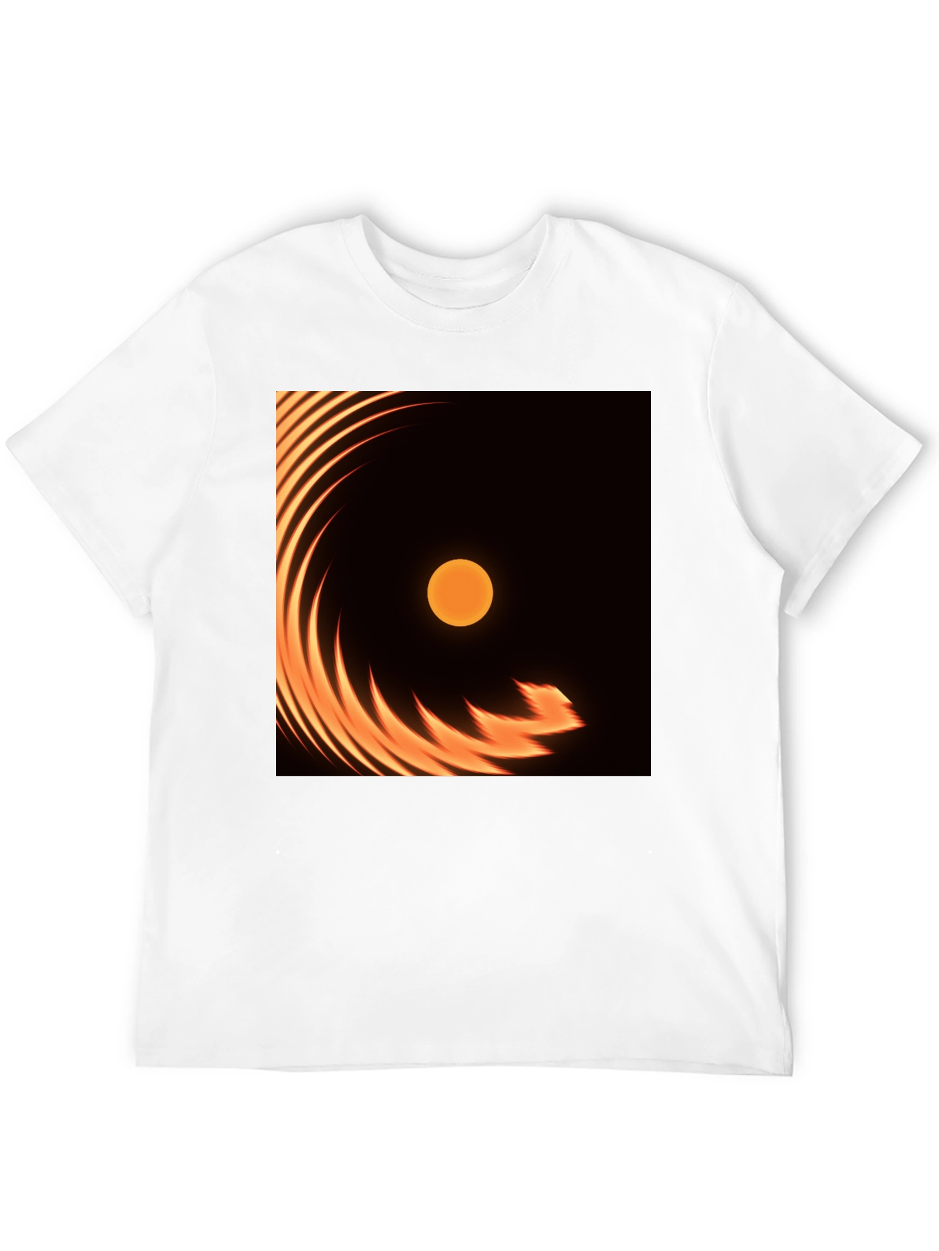 Black Fiery Sun Graphic Tee - Black Cotton Blend view 12