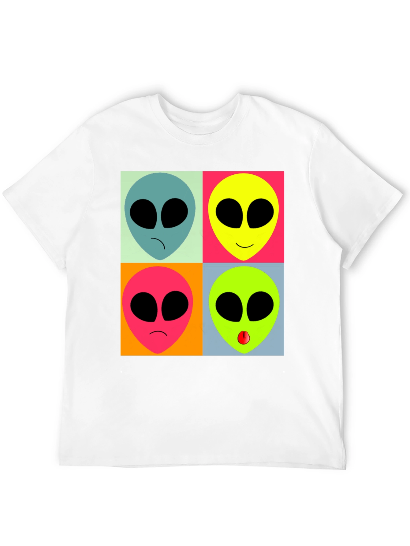 Black Retro Alien Pop Art T-Shirt - Black Graphic Tee view 12