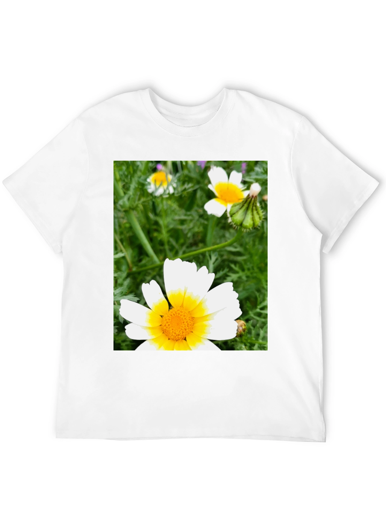 Black Daisy Flower Graphic T-Shirt - Casual Black Tee view 12