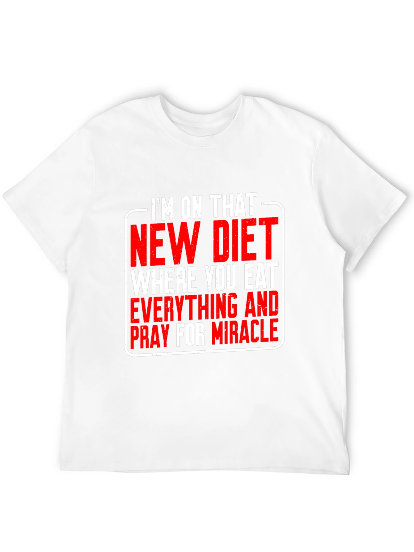 Black Funny Diet T-Shirt: Eat Everything & Pray view 12