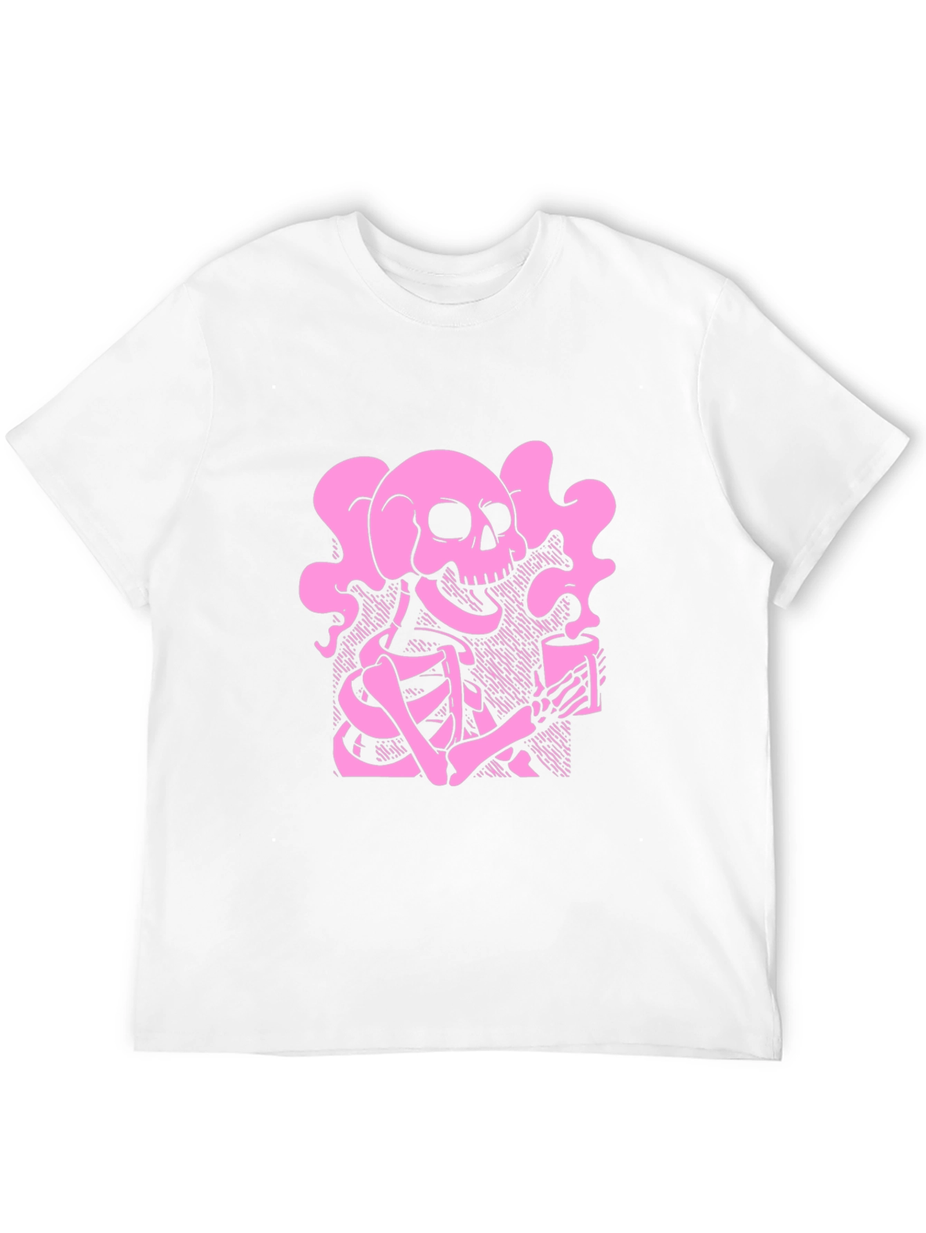 Black Skeleton Coffee T-Shirt - Gothic Style, Relaxed Fit view 12