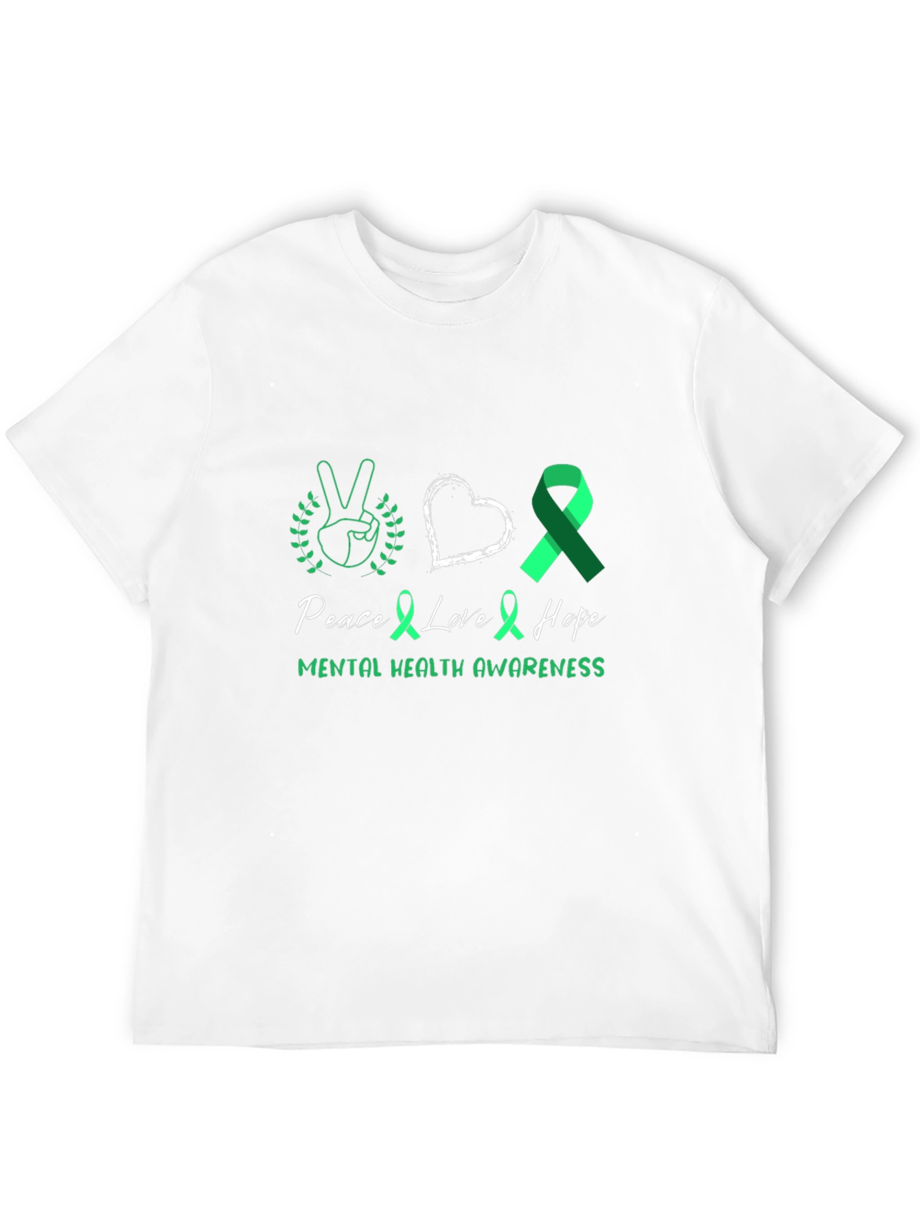 Black Mental Health Awareness Peace Love Hope T-Shirt view 12