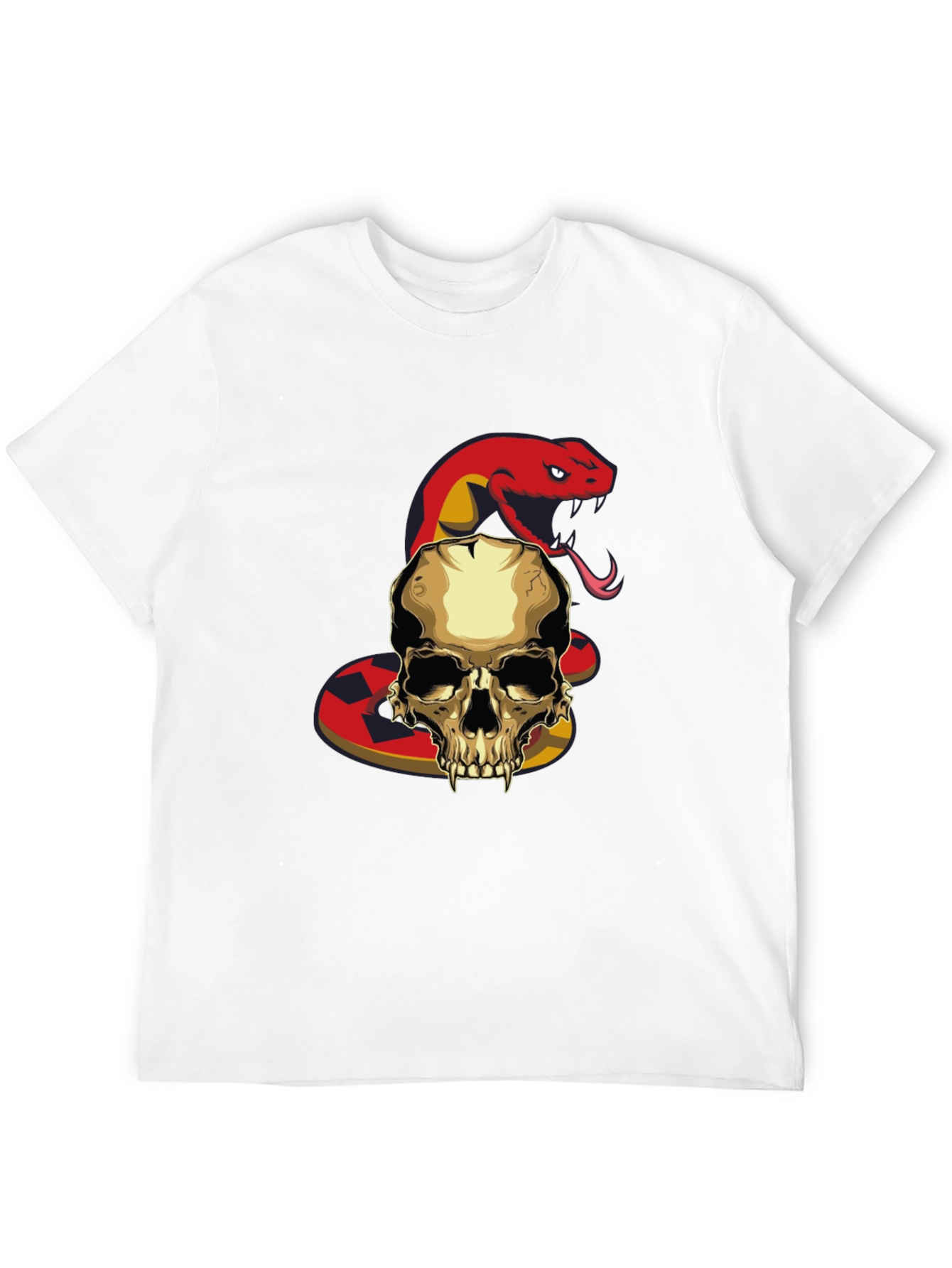 Black Skull and Snake Graphic T-Shirt view 12