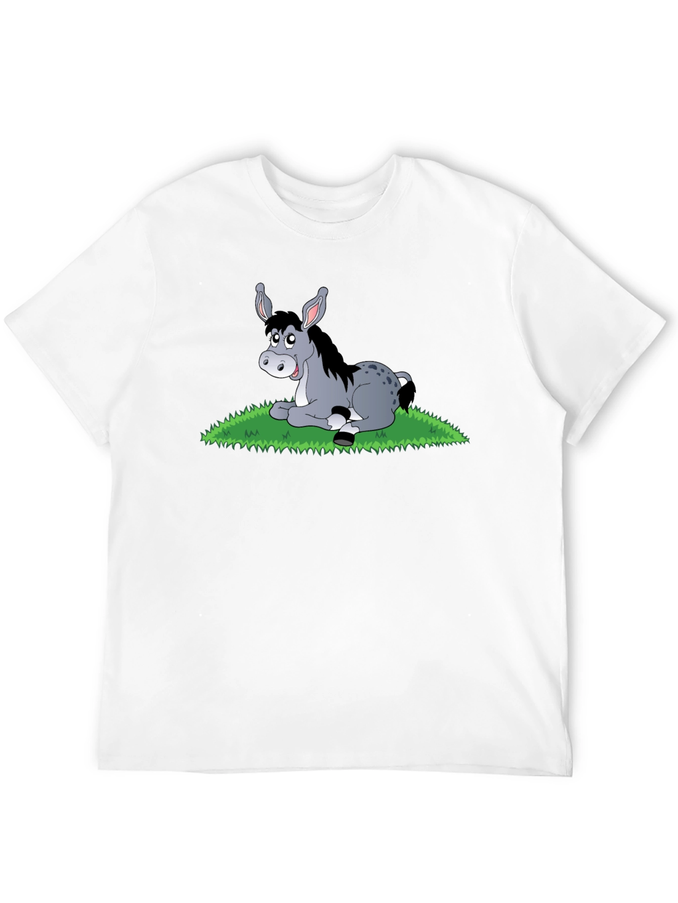 Black Cute Donkey Cartoon Black T-Shirt view 12