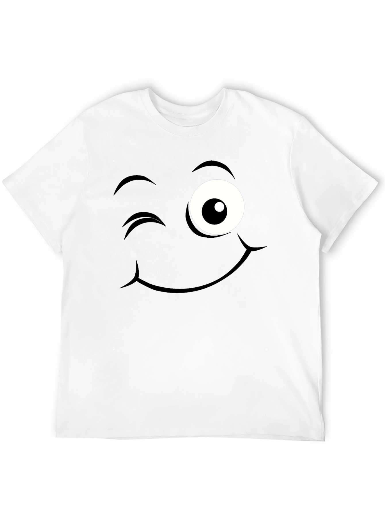Black Winking Face Graphic Tee - Black view 12