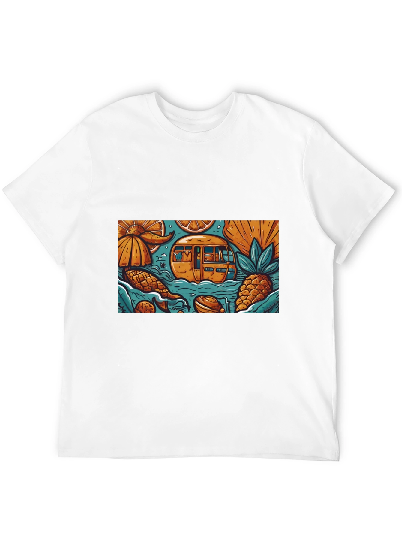 Black Tropical Island Adventure T-Shirt view 12