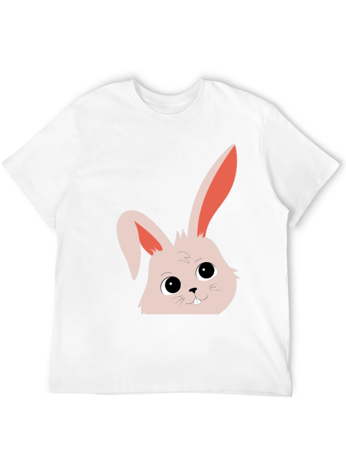 Black Cute Bunny Graphic Tee - Black Cotton Blend view 12