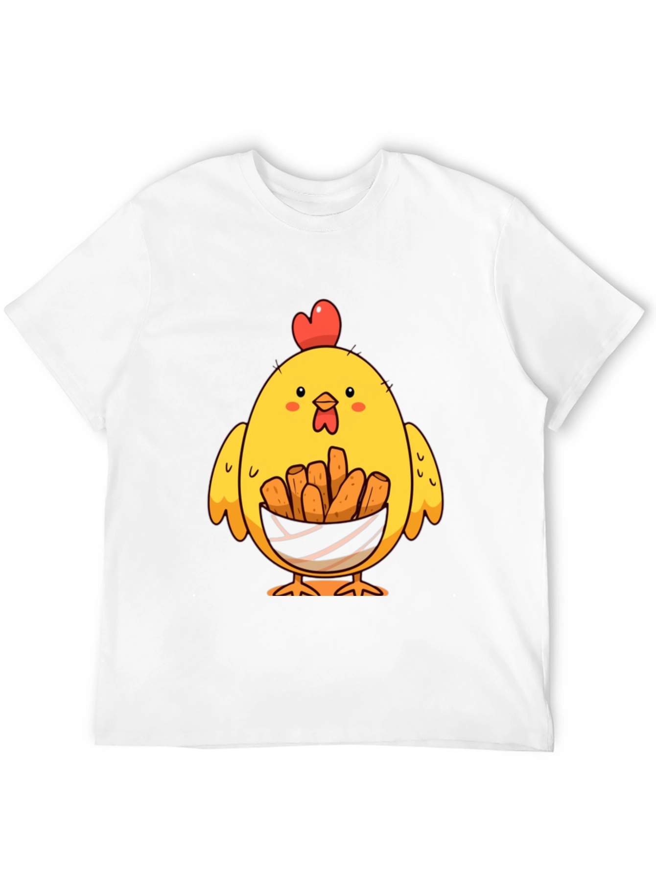 Black Chicken Nugget Lover T-Shirt - Cute Cartoon Chick view 12