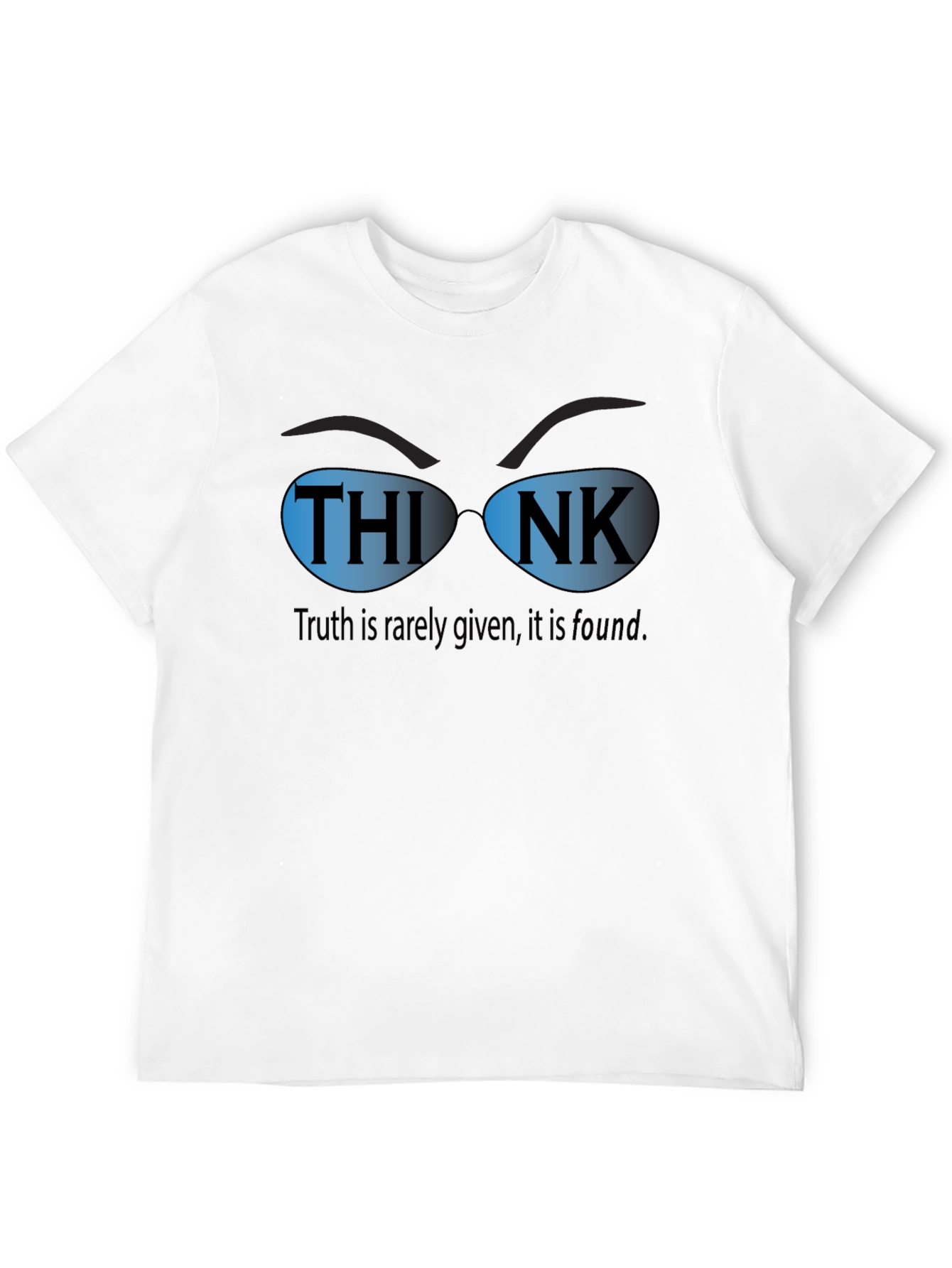 Black Think Sunglasses Graphic T-Shirt - Truth is Rarely Given view 12