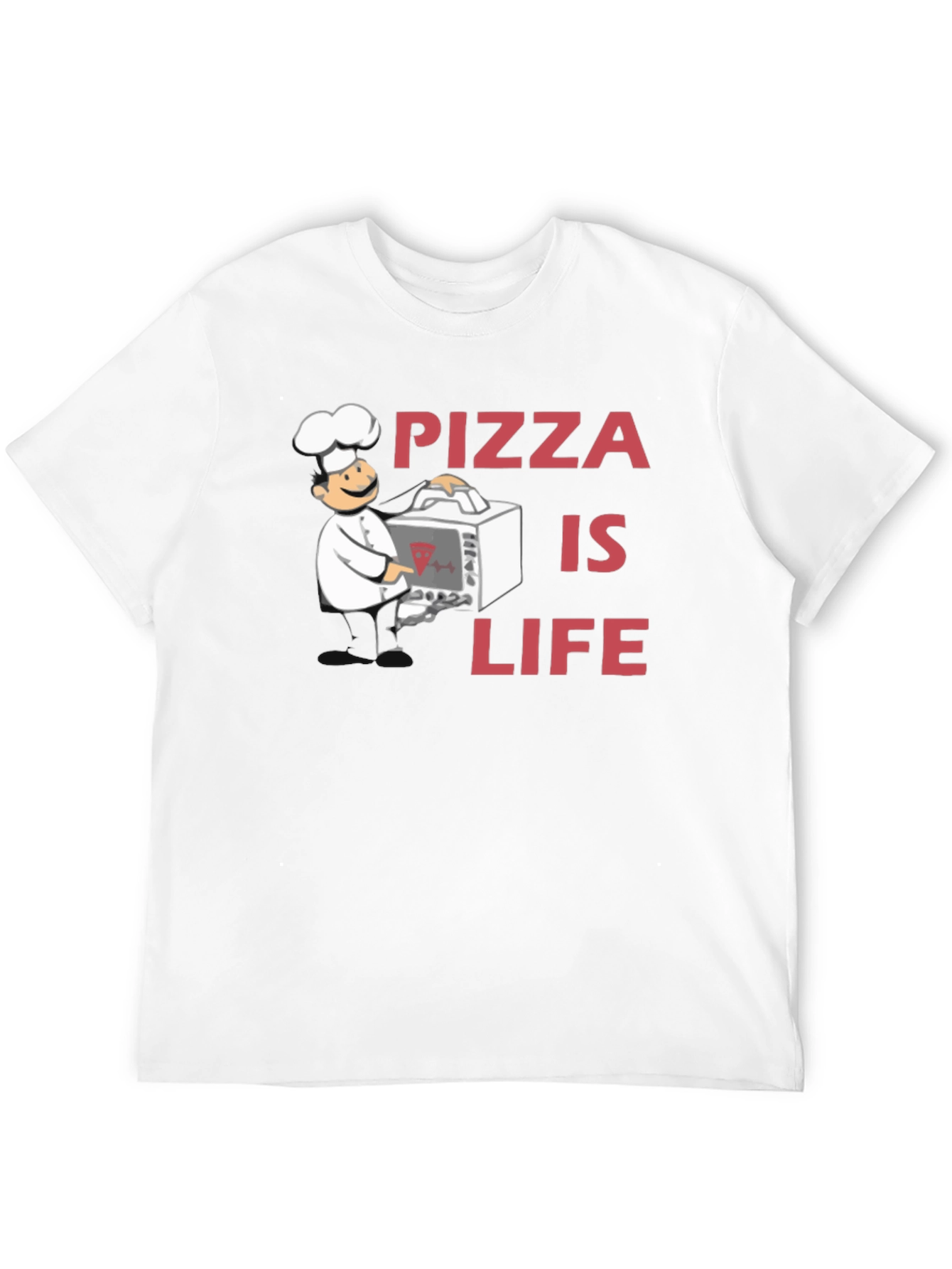 Pizza is Life Graphic Tee - Chef Design Black T-Shirt - 12