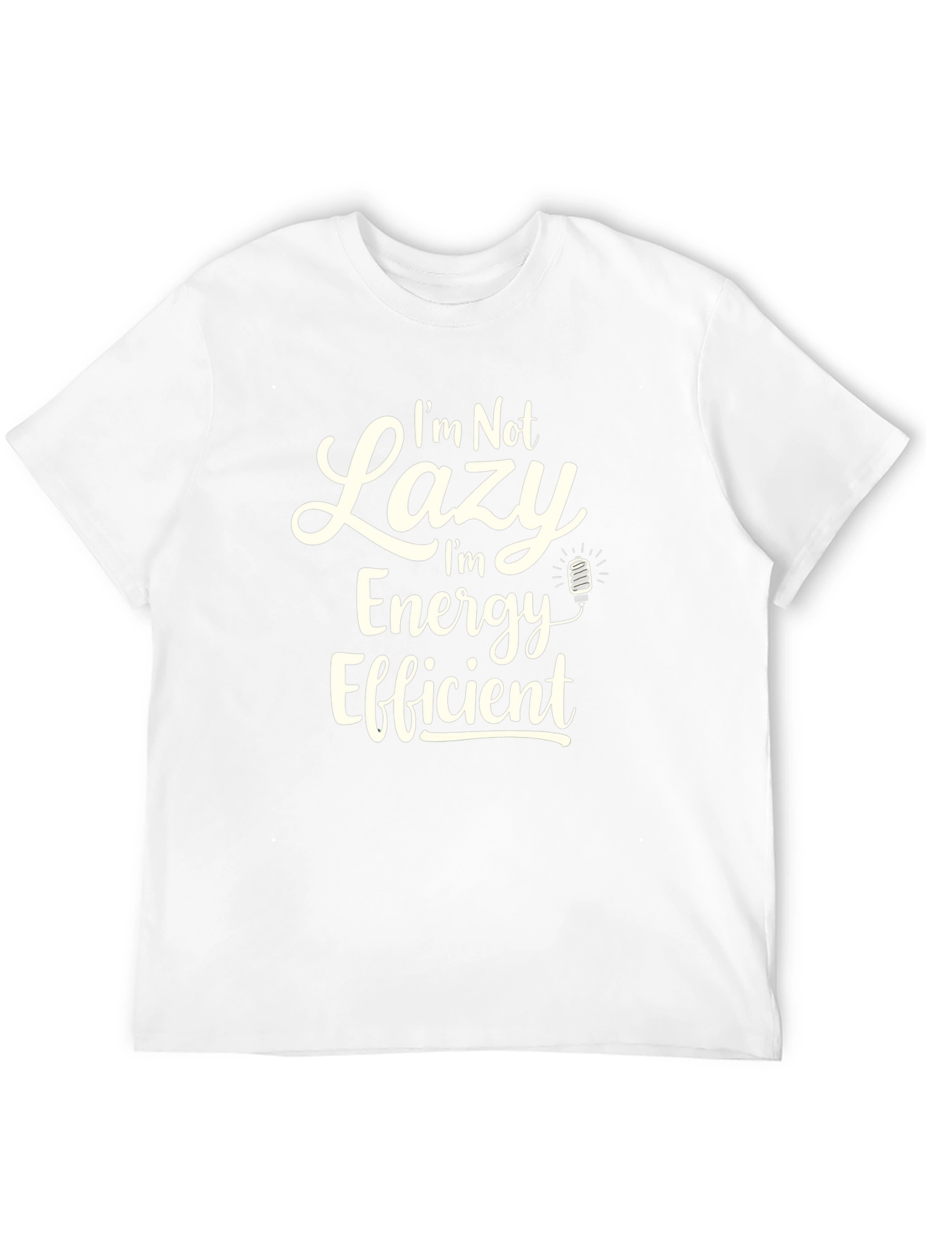 Black Funny 'I'm Not Lazy' Graphic T-Shirt view 12