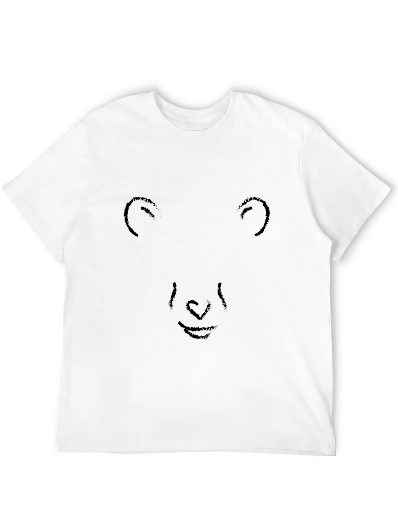 Black Minimalist Bear Face Graphic Tee - Black view 12