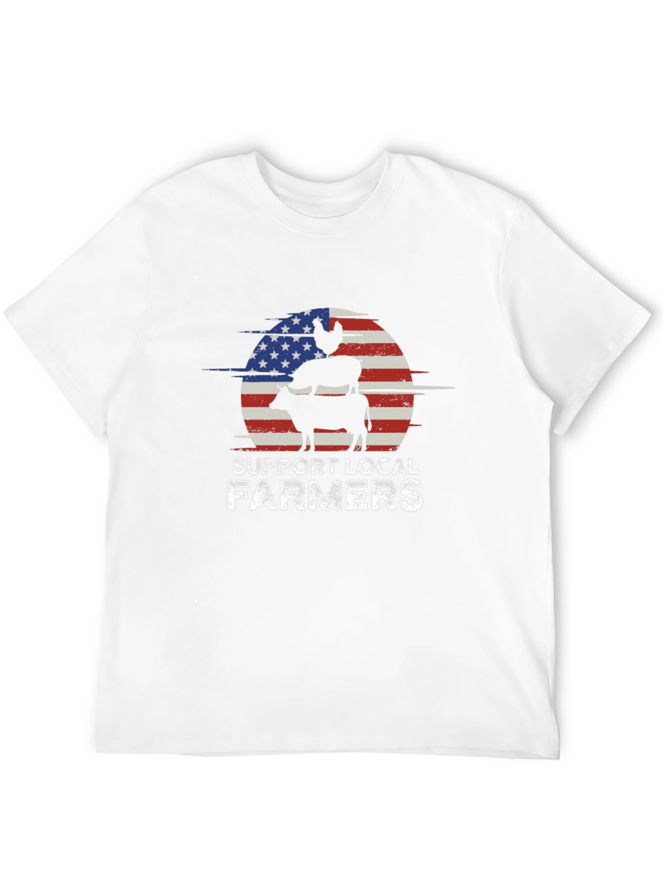 Support Local Farmers T-Shirt | Patriotic Farm Tee - 12