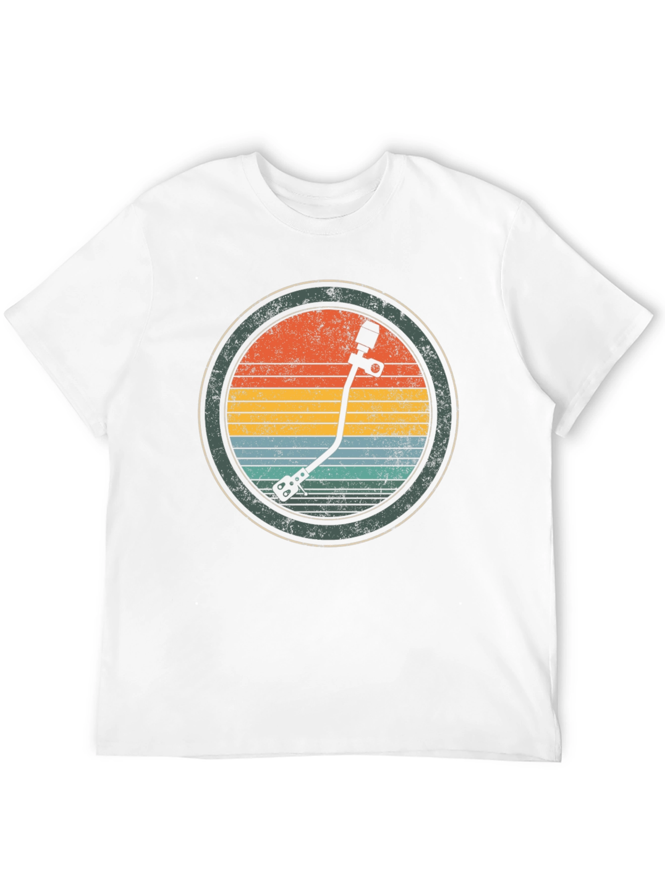 Black Retro Turntable T-Shirt - Vintage Style DJ Tee view 12