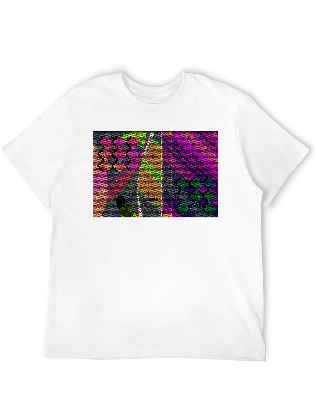 Black Abstract Mosaic T-Shirt view 12