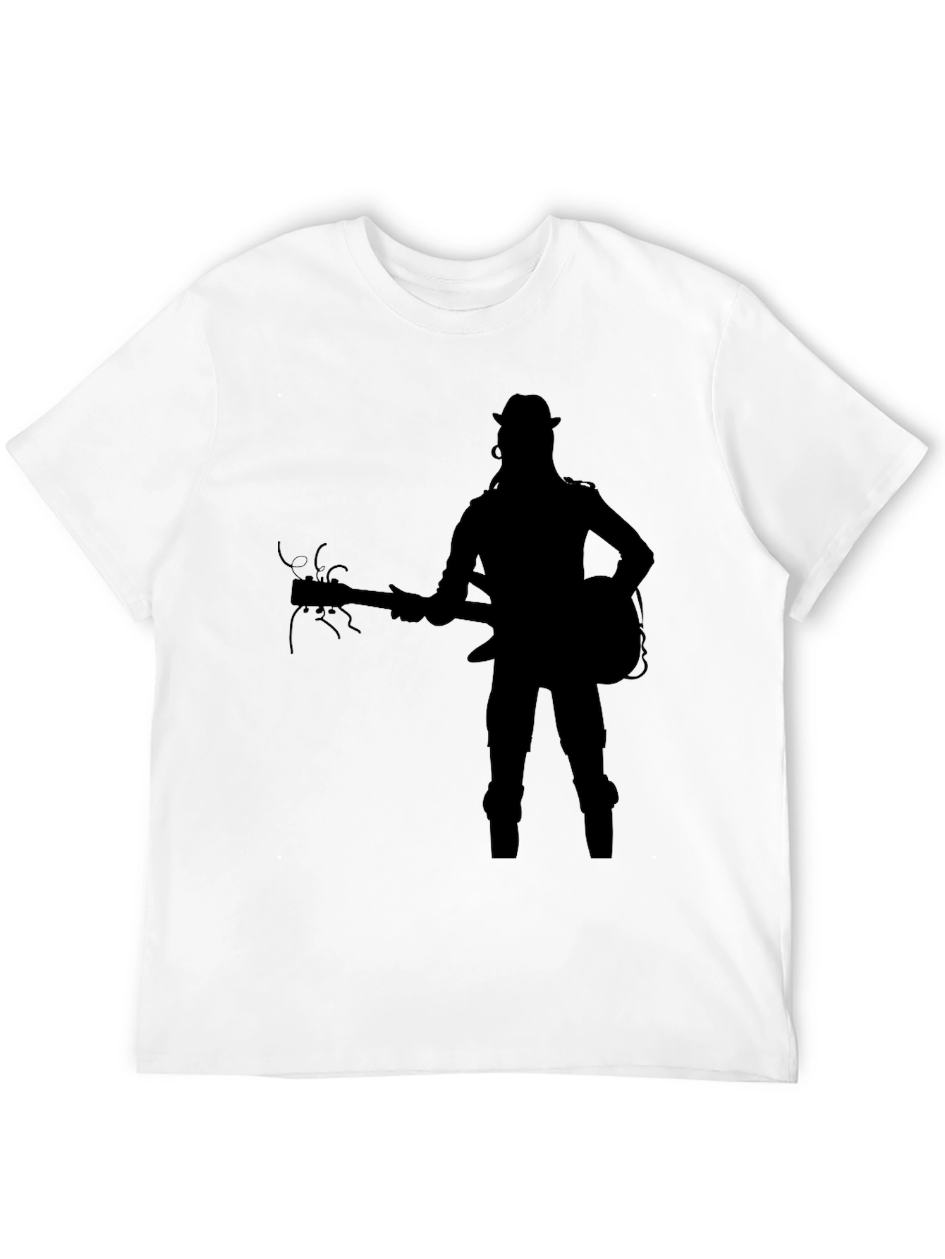 Black Silhouette Guitarist Graphic Tee - Black view 12