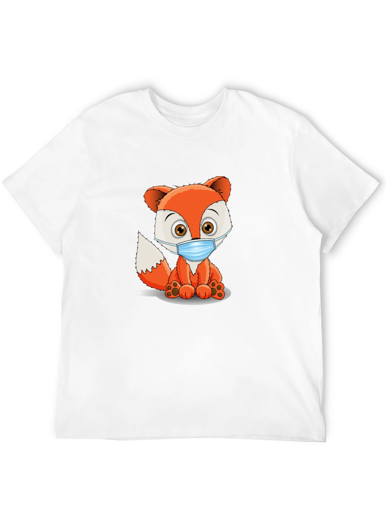 Black Fox Wearing Mask Graphic T-Shirt view 12