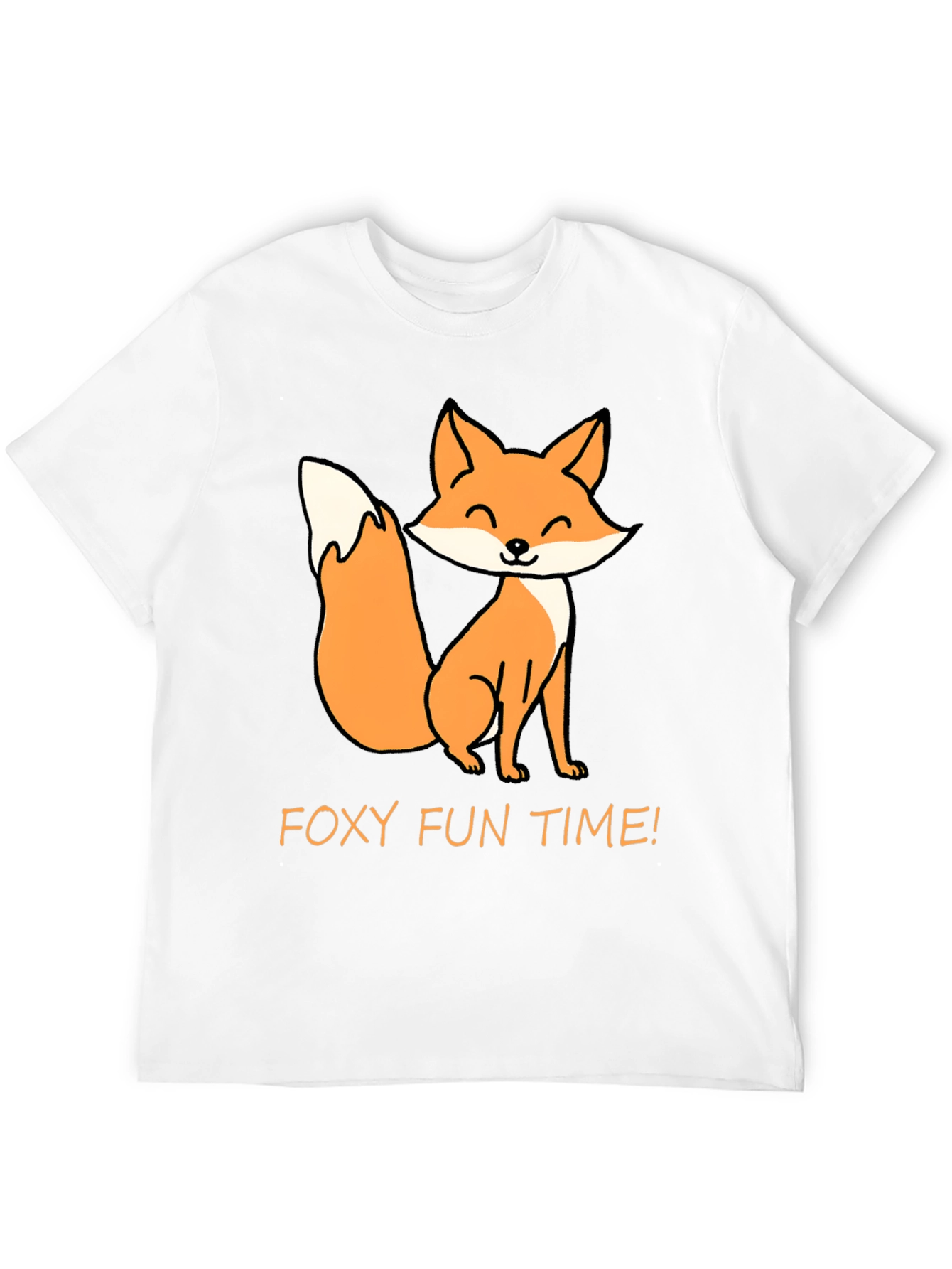 Black Foxy Fun Time T-Shirt - Cute Cartoon Fox Tee view 12