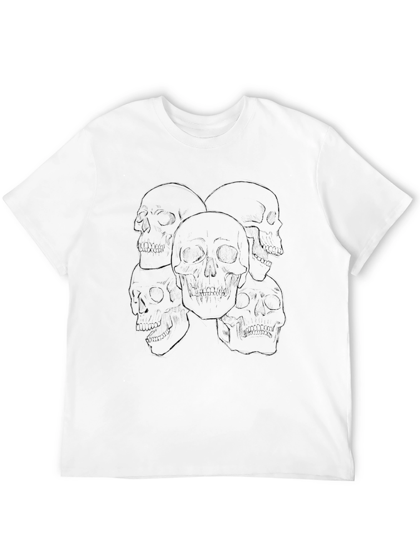 Black Skull Graphic Print Black Tee view 12
