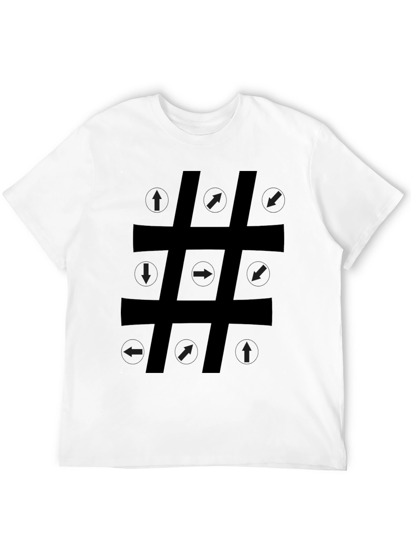 Black Arrow Direction Hashtag Graphic T-Shirt view 12