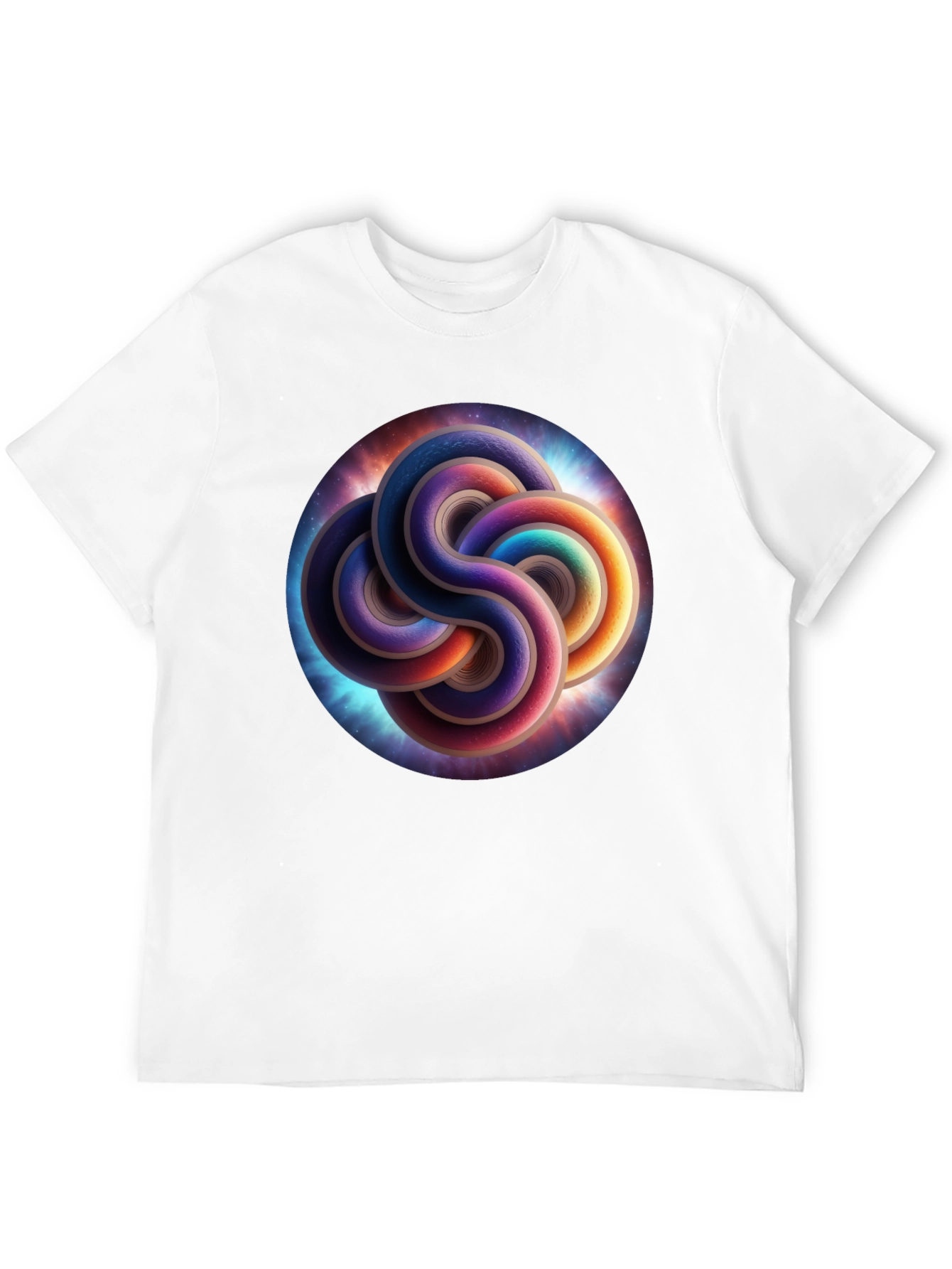 Black Cosmic Knot T-Shirt - Black, Unique Design view 12
