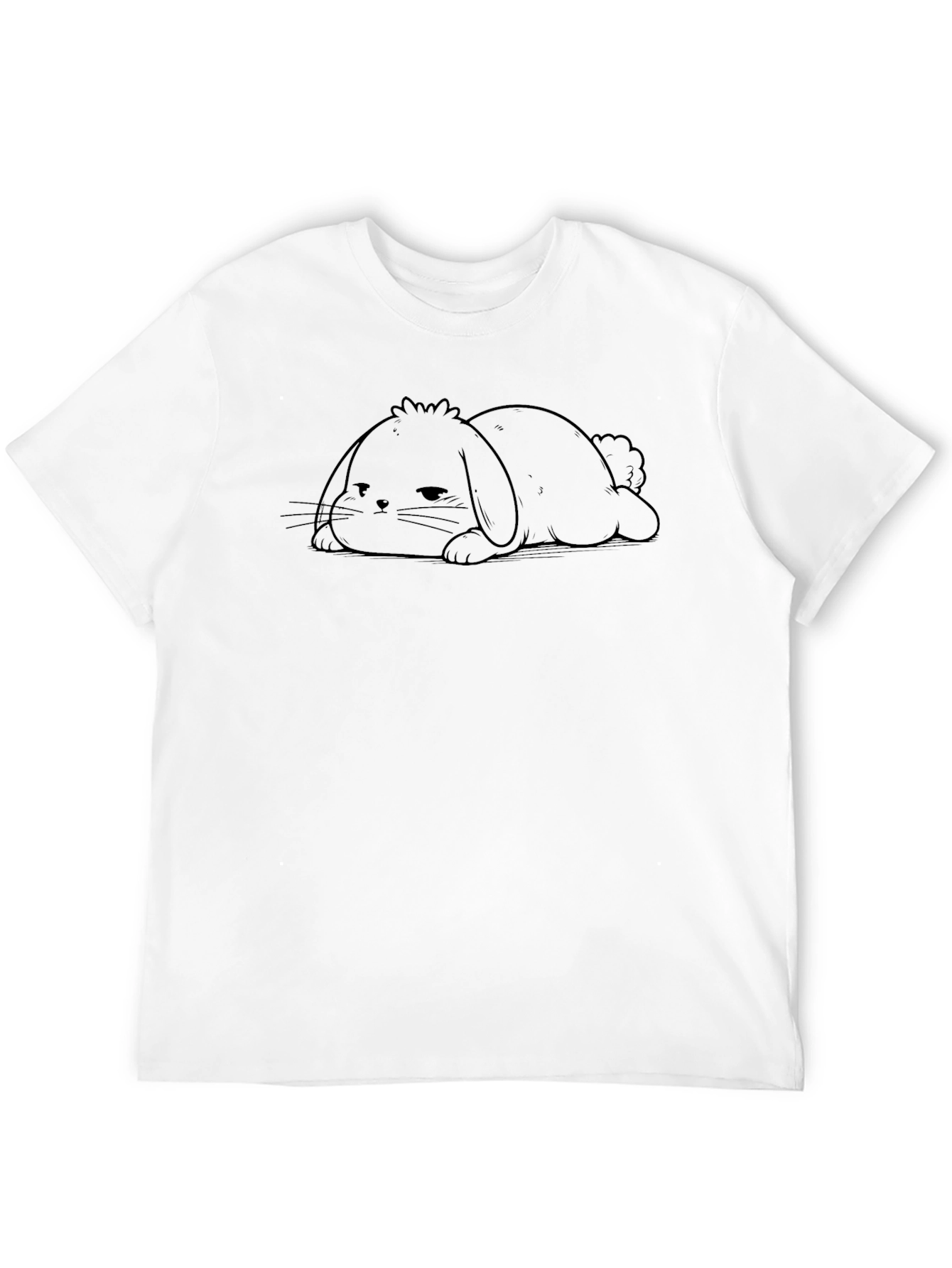 Black Relaxed Bunny Graphic Tee - Soft Cotton Blend view 12