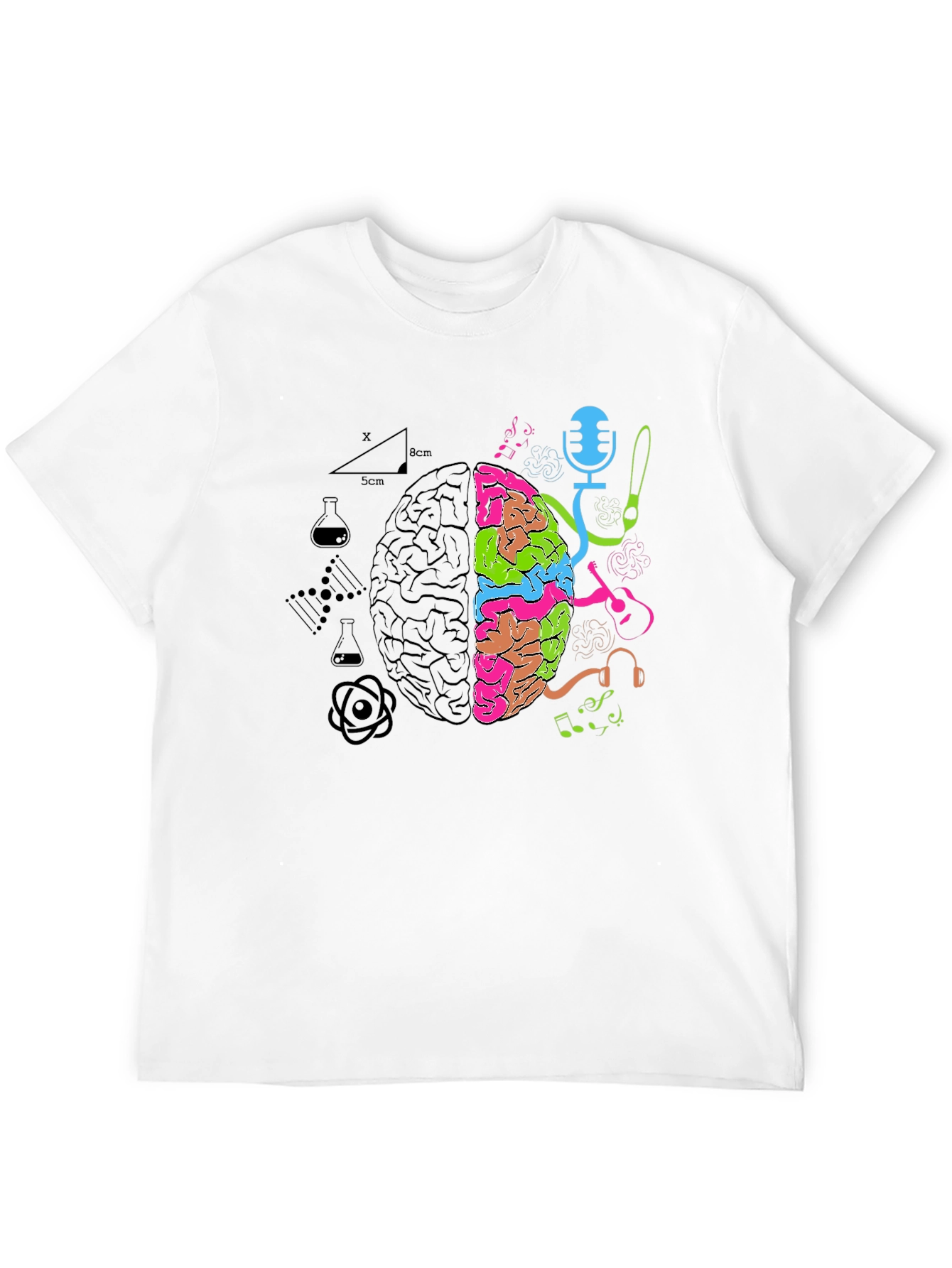 Black Brain Art vs Science T-Shirt view 12