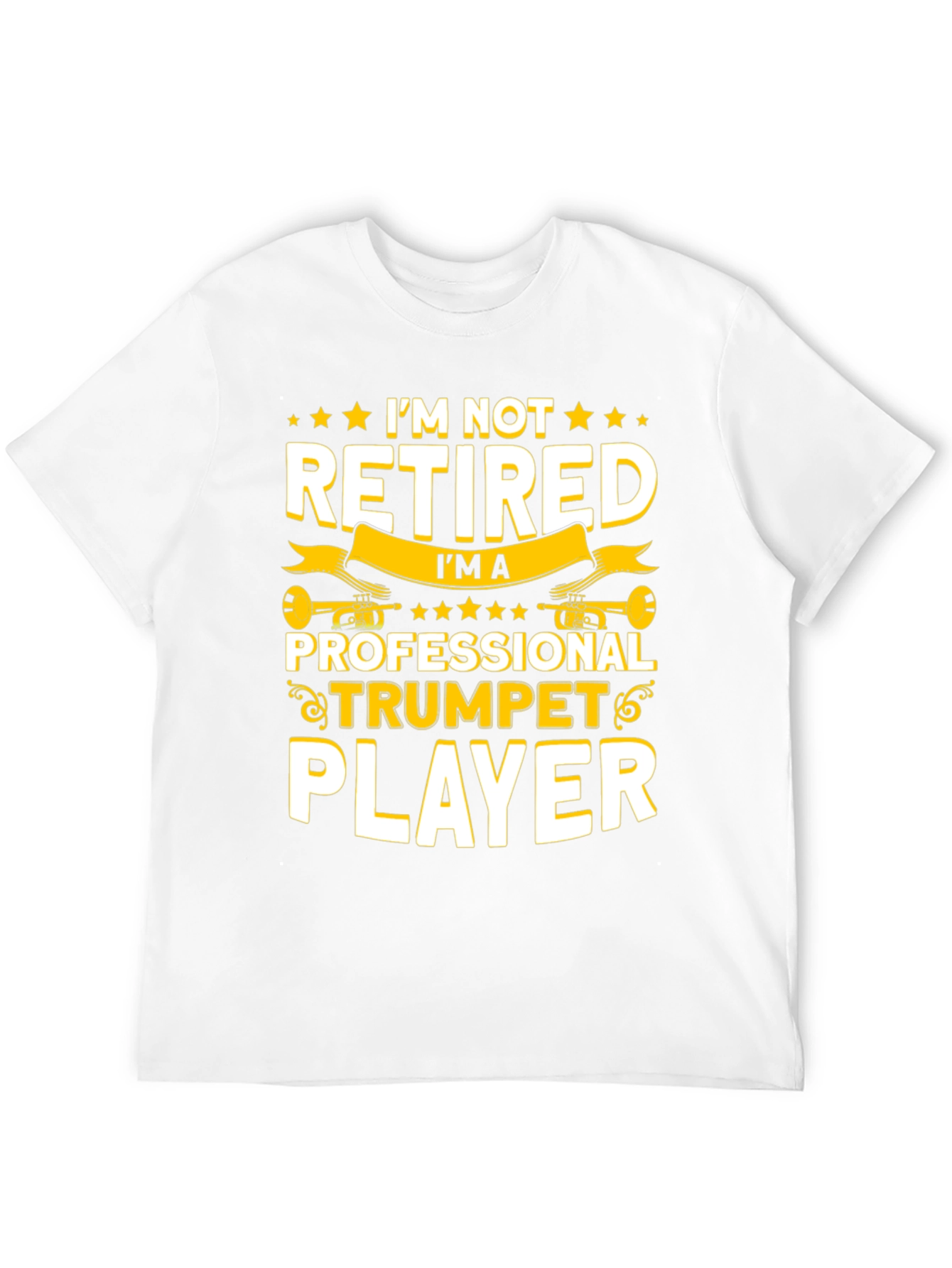 Black I'm Not Retired Trumpet Player T-Shirt view 12