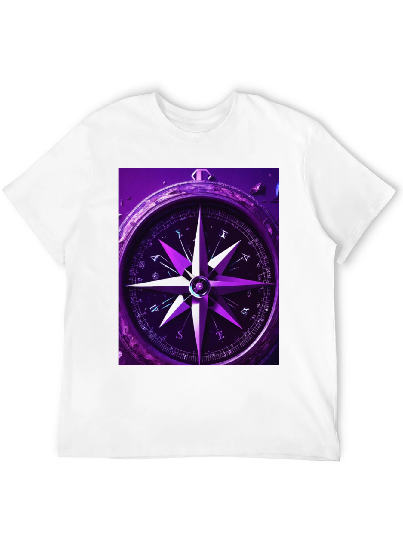 Black Compass Graphic T-Shirt - Black Cotton Tee view 12