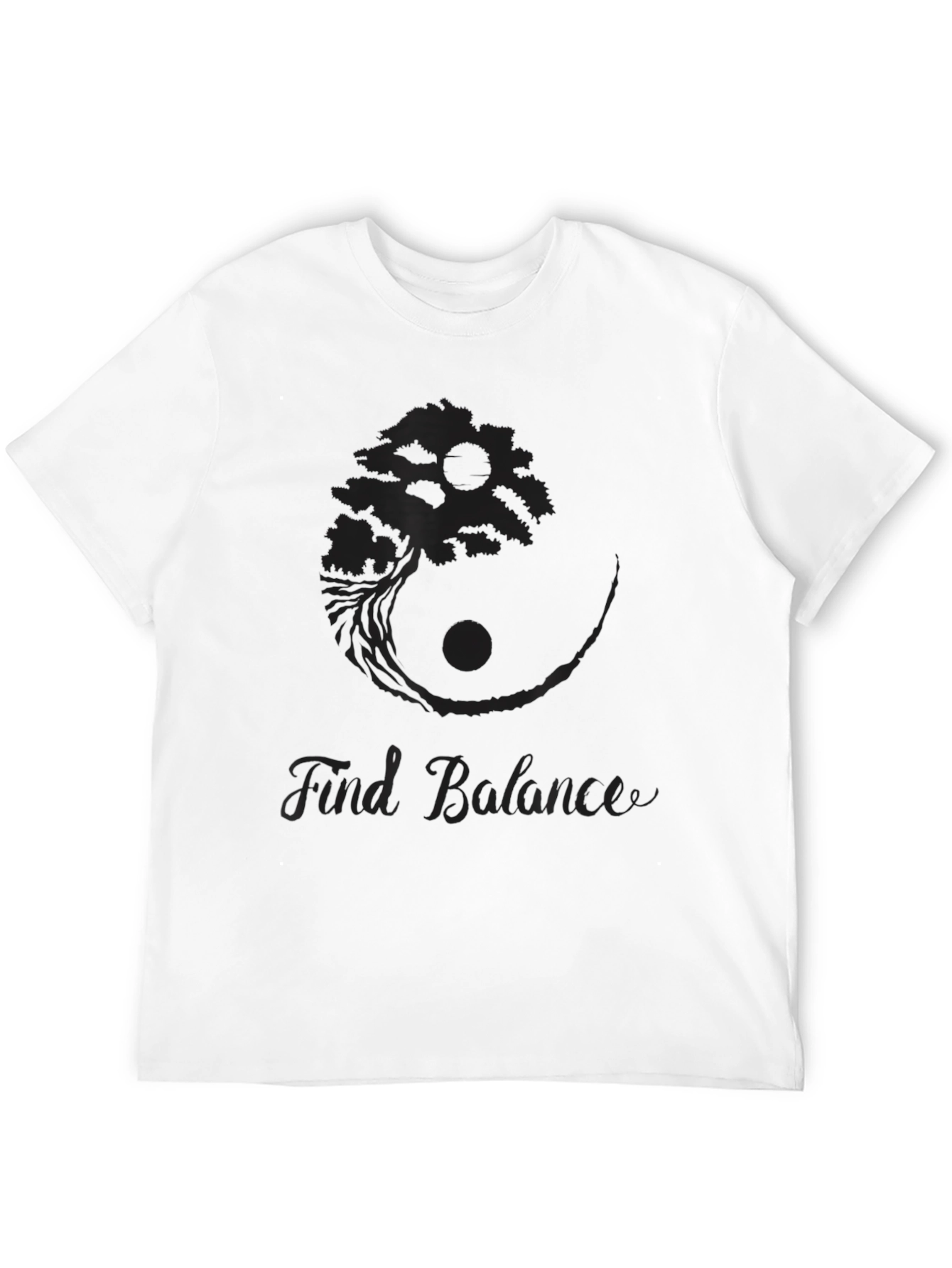 Black Balance Bonsai Tree Graphic T-Shirt view 12