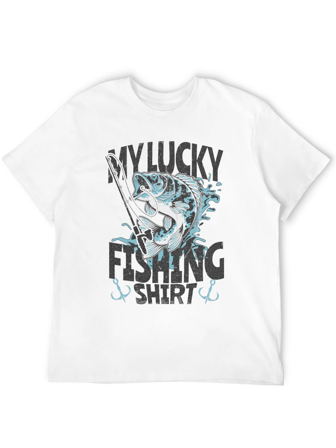 Black My Lucky Fishing Shirt - Graphic Tee for Anglers view 12