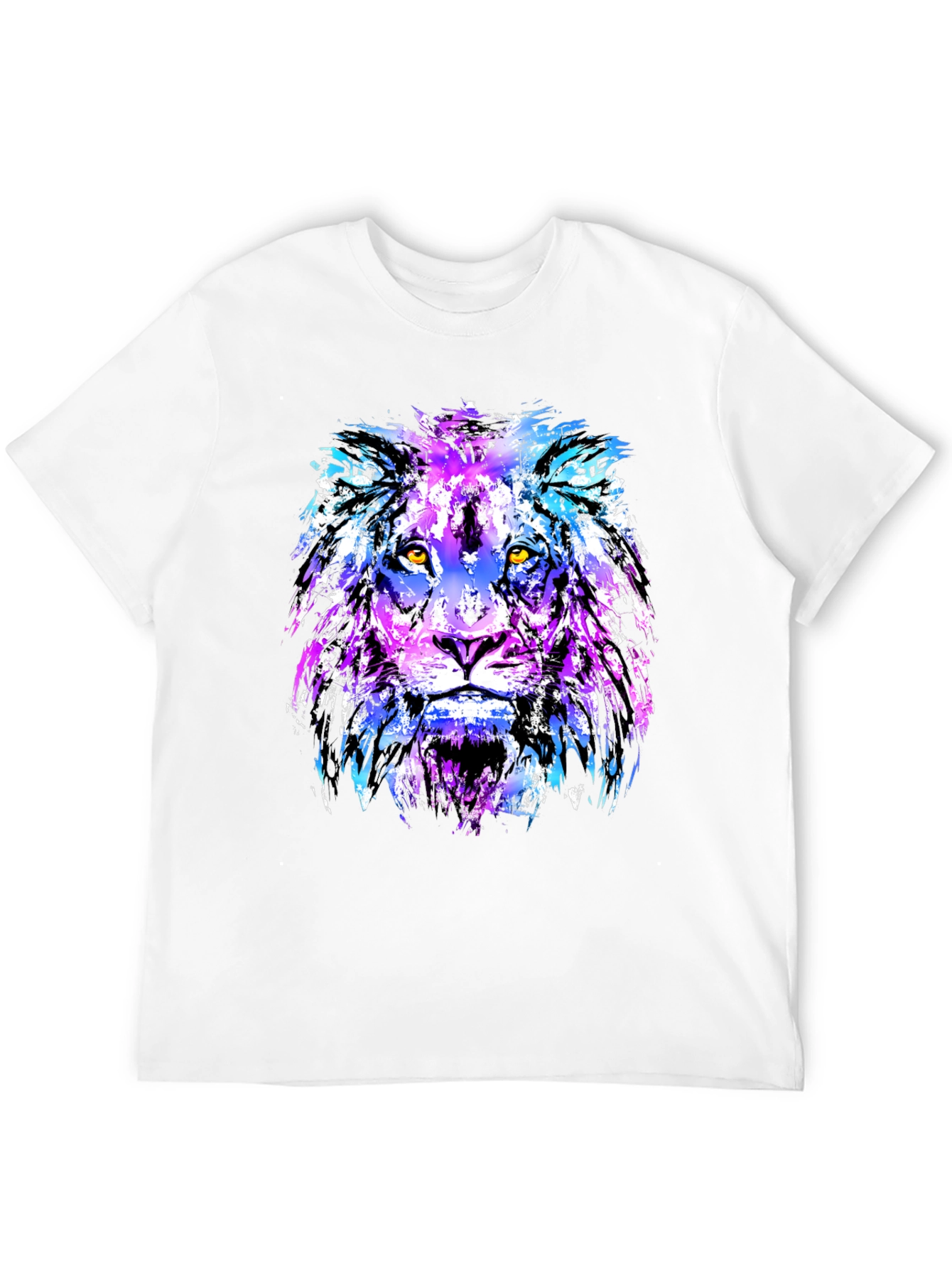 Black Vivid Lion Graphic Tee - Men's Black T-Shirt view 12