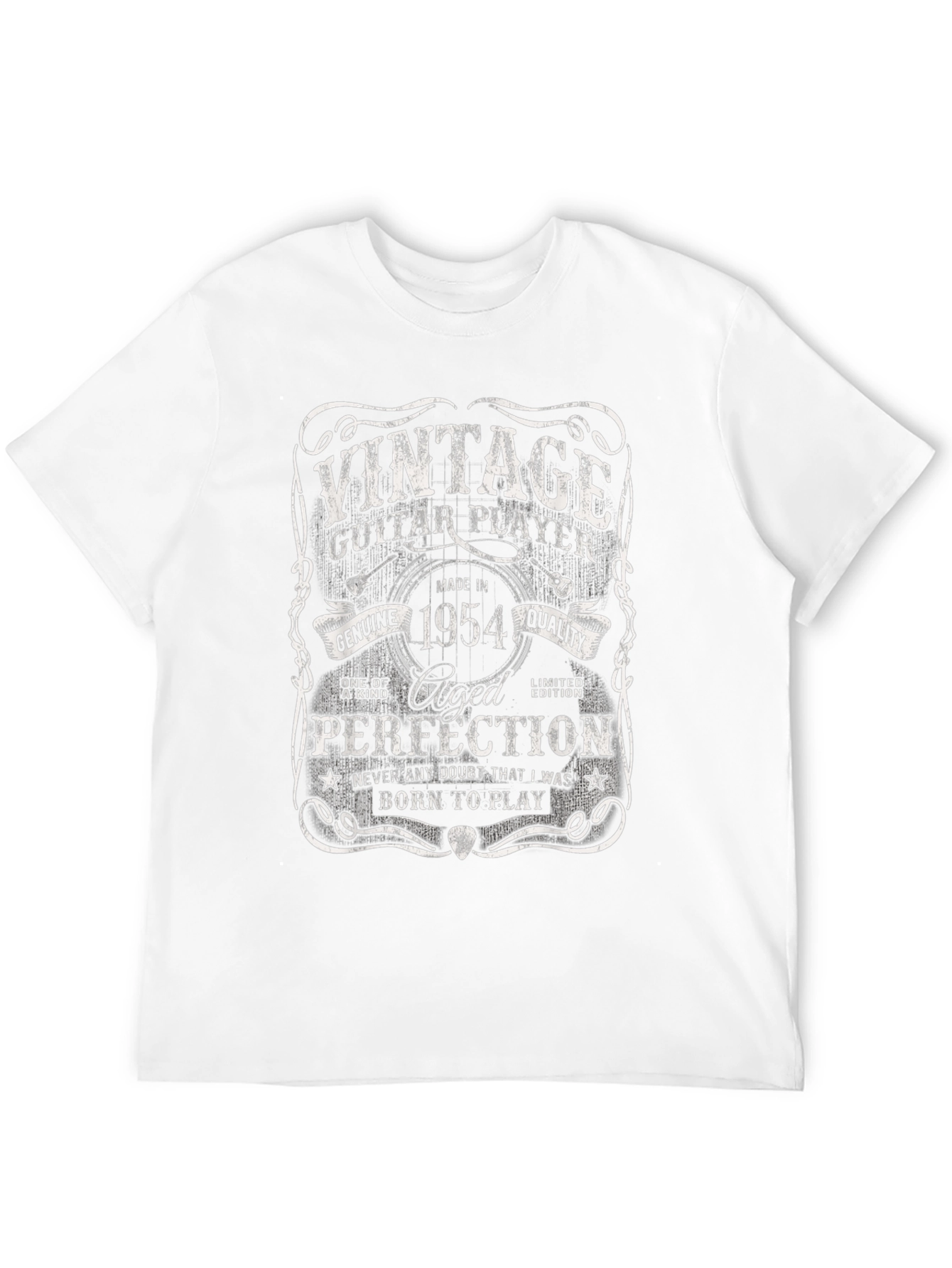 Black Vintage 1954 Guitar Player T-Shirt view 12