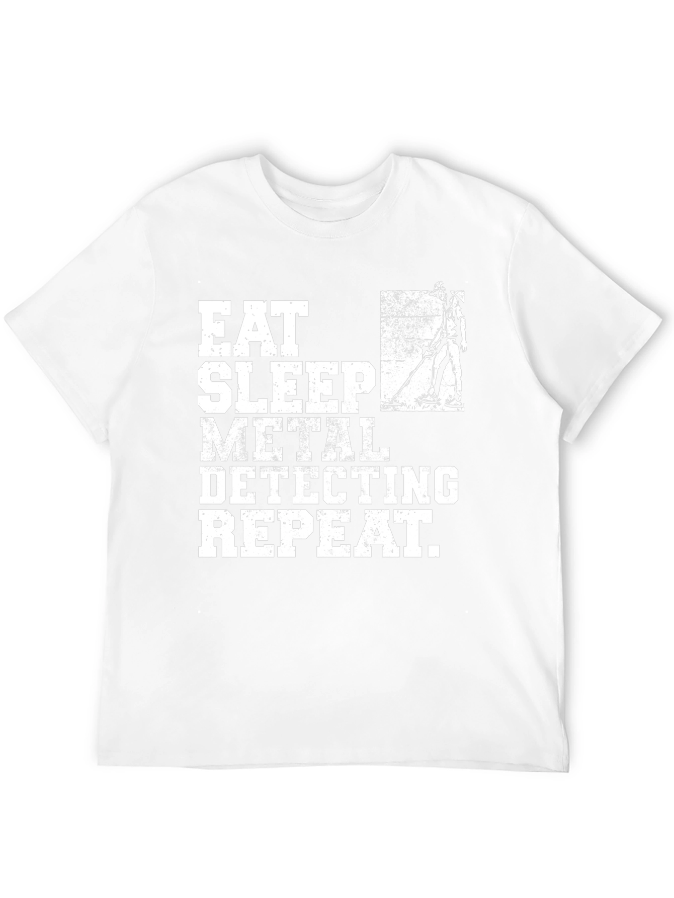 Black Eat Sleep Metal Detecting Repeat T-Shirt view 12