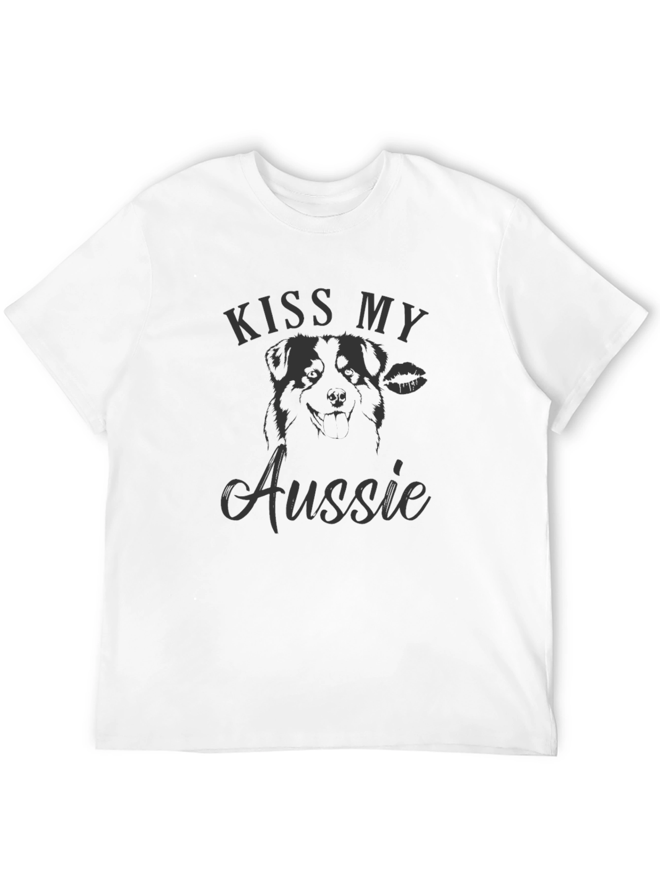 Black Kiss My Aussie Dog T-Shirt - Cute Dog Lover Tee view 12