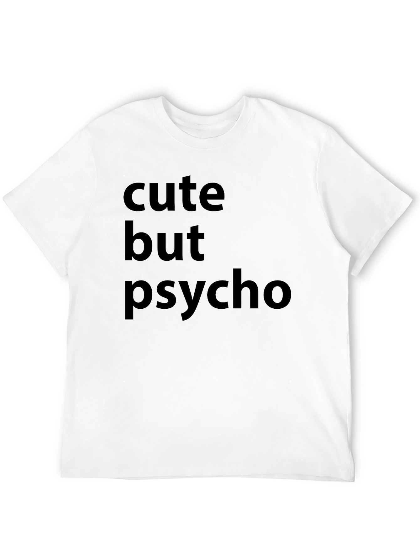Black Cute But Psycho Black Graphic T-Shirt view 12