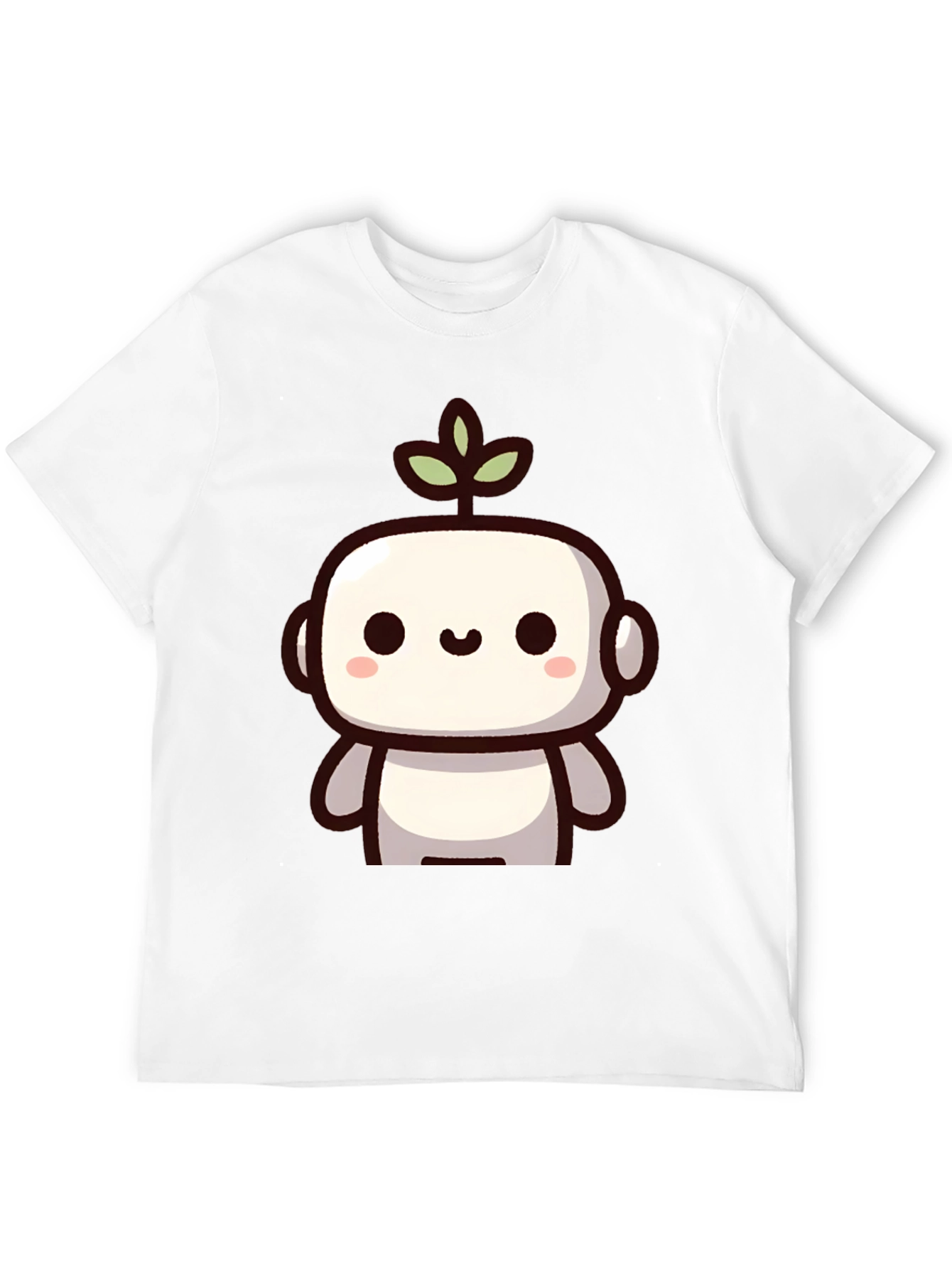 Black Cute Robot Plant Graphic T-Shirt view 12