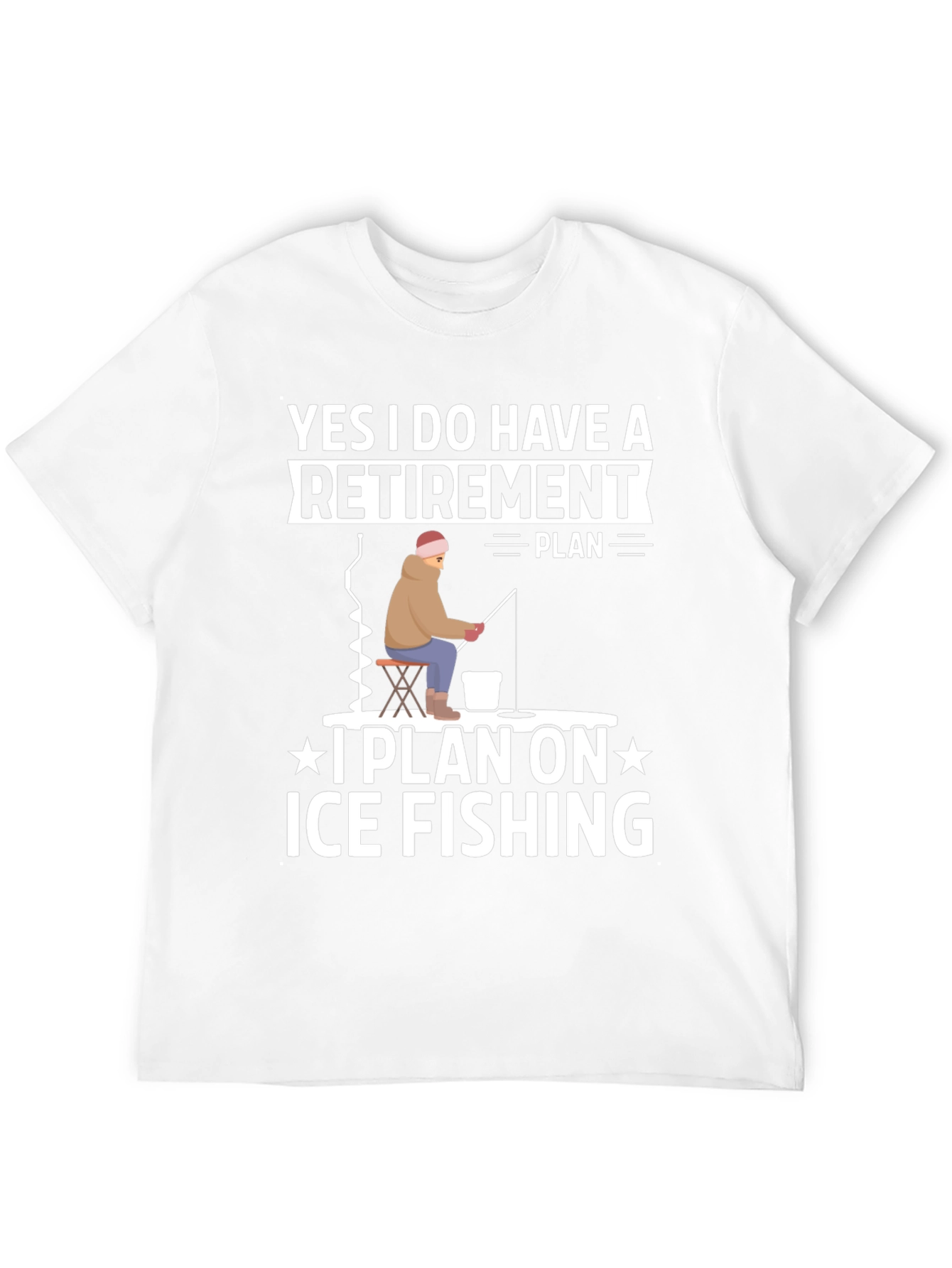 Black Retirement Plan Ice Fishing Graphic Tee view 12