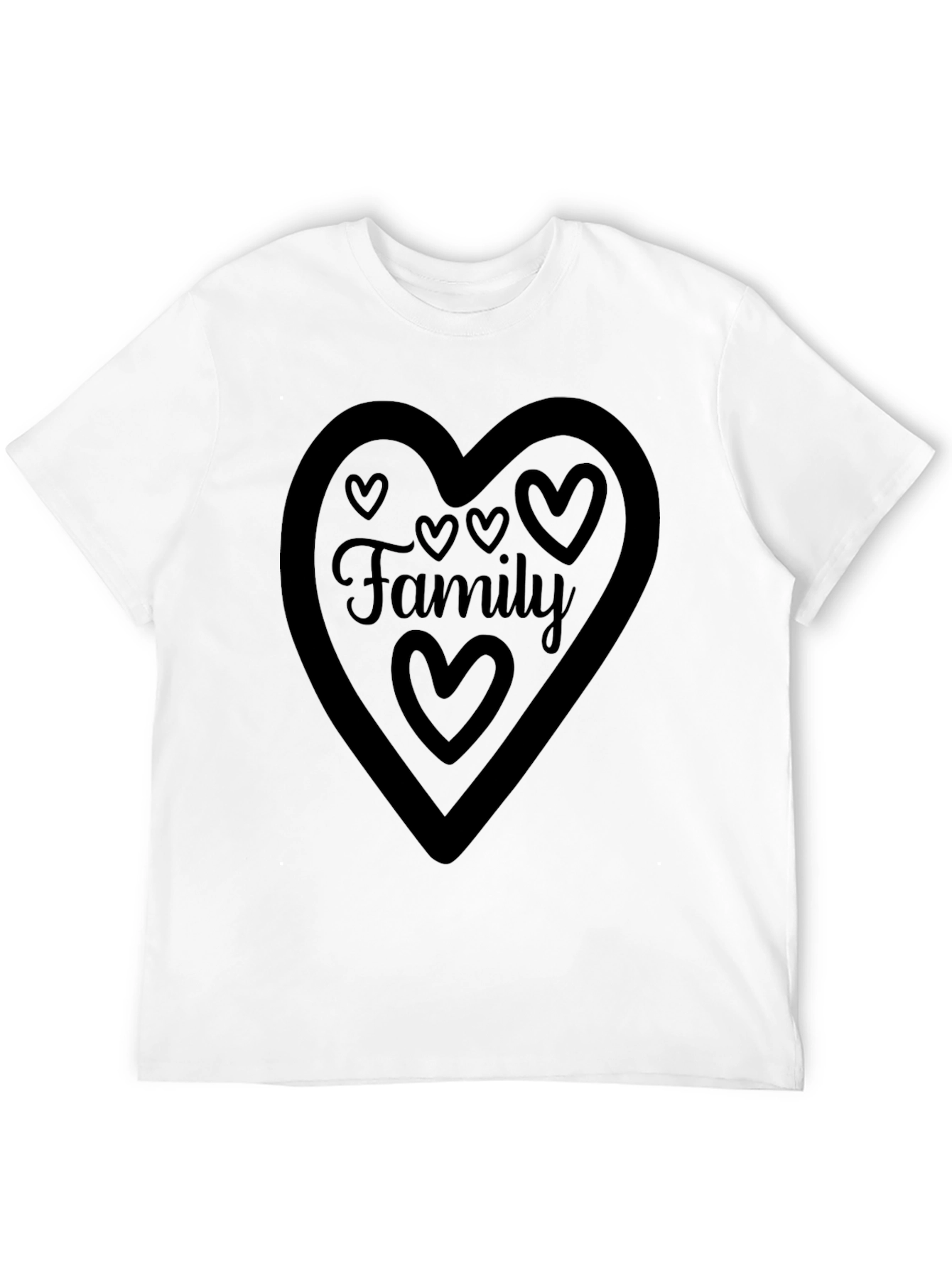 Black Family Heart Graphic Tee - Black Crew Neck Shirt view 12