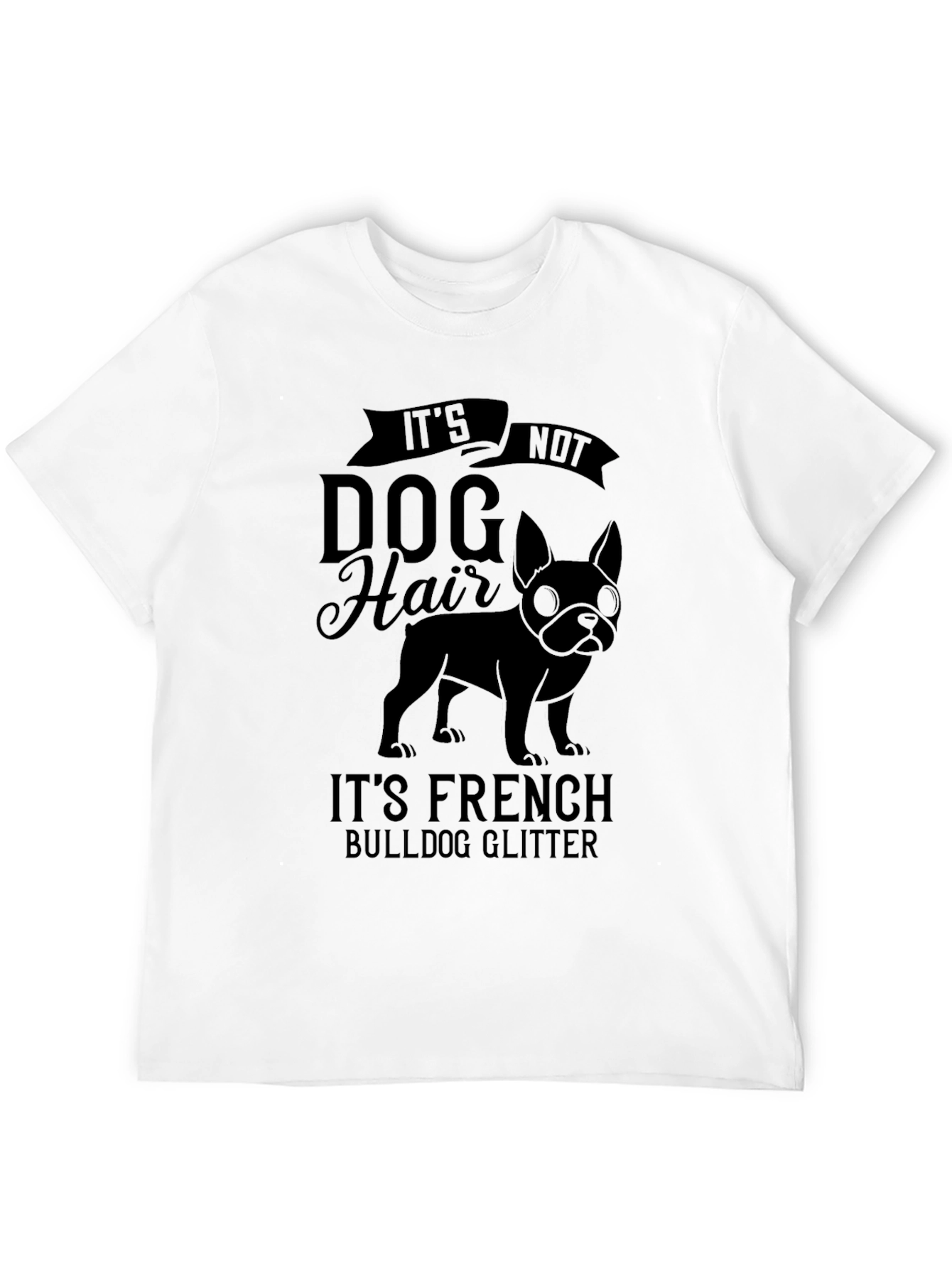 Black Funny French Bulldog Glitter T-Shirt view 12