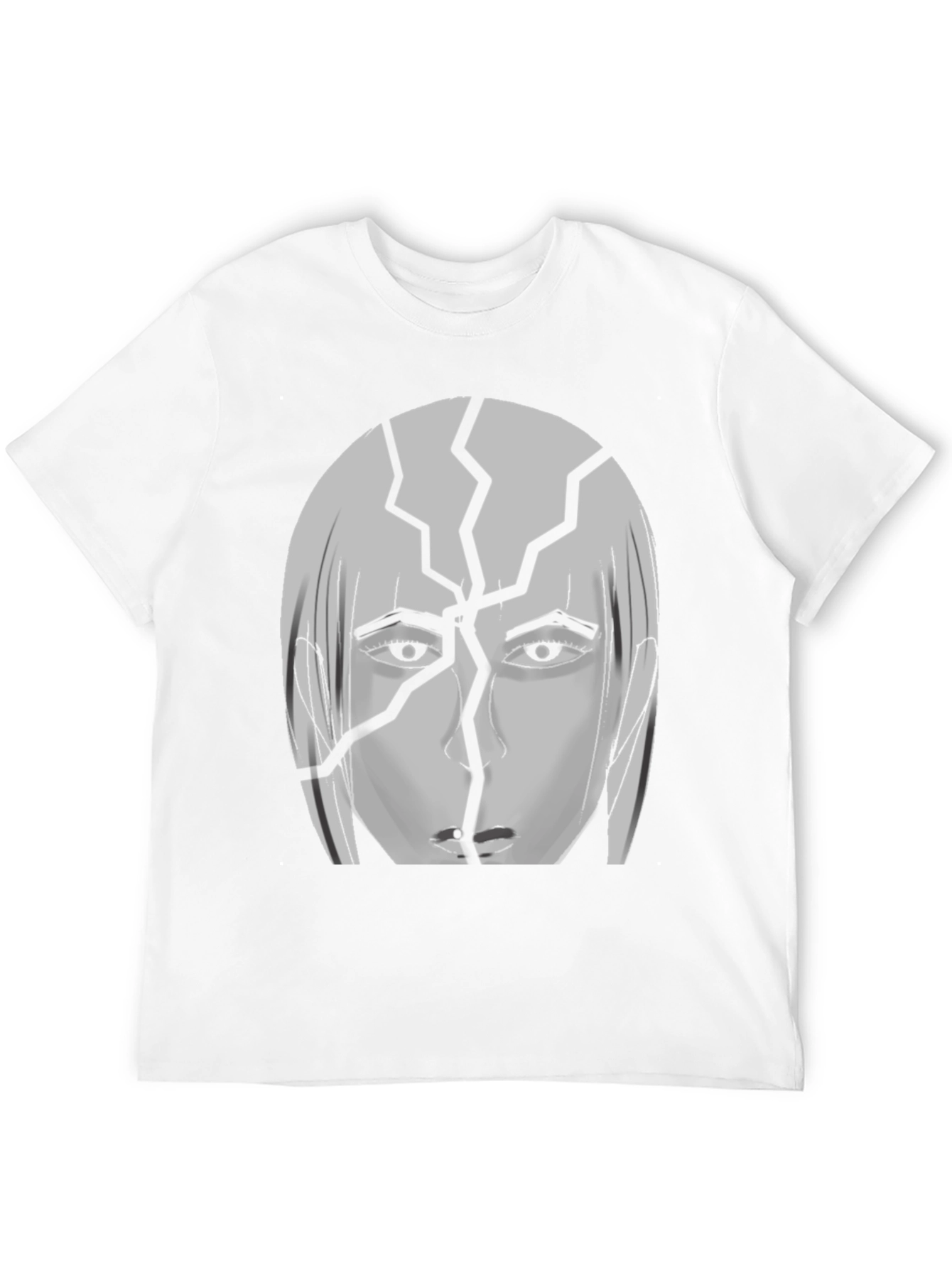 Black Cracked Head Graphic Print T-Shirt view 12