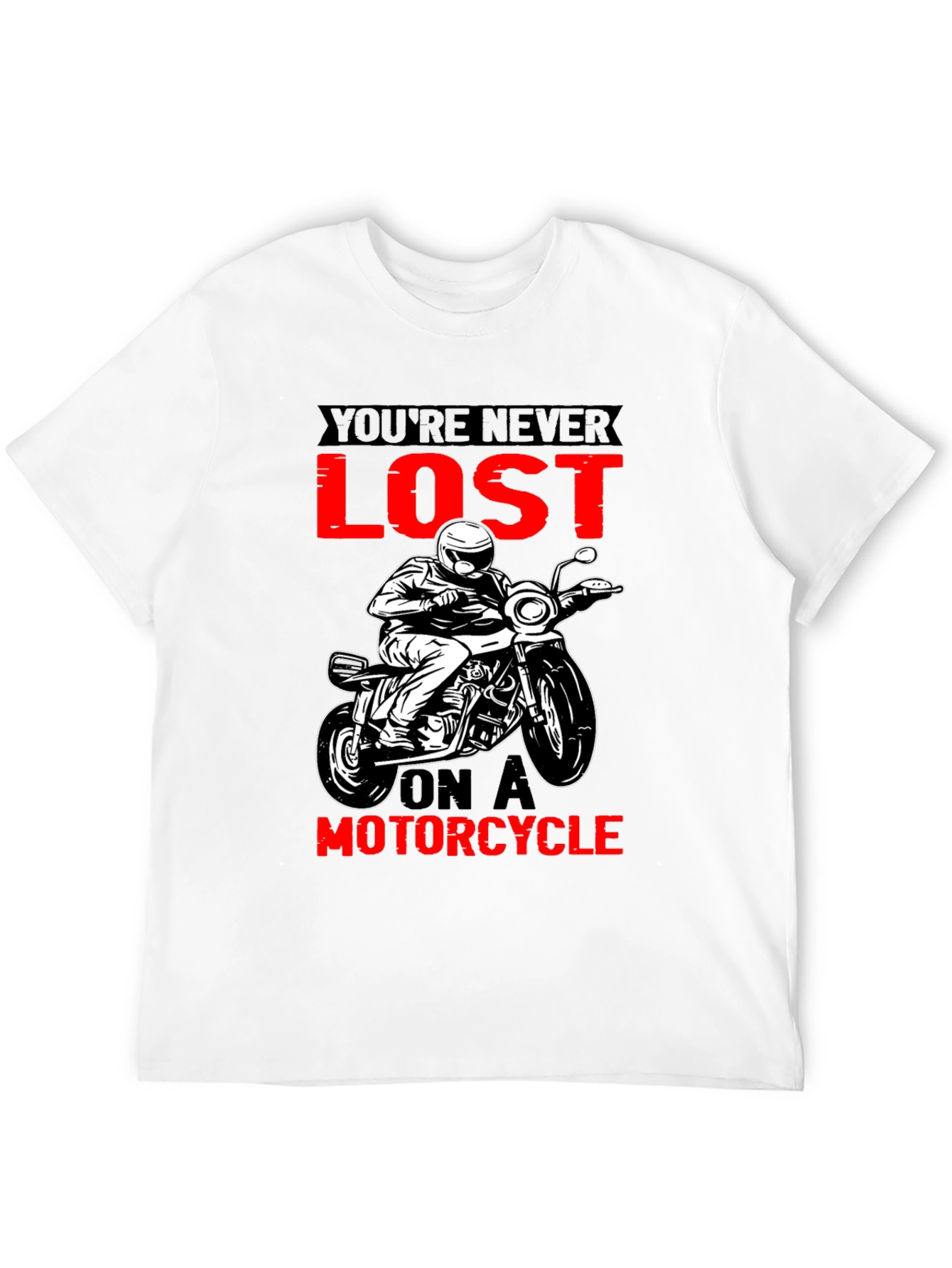 Black Motorcycle T-Shirt - You're Never Lost Design view 12