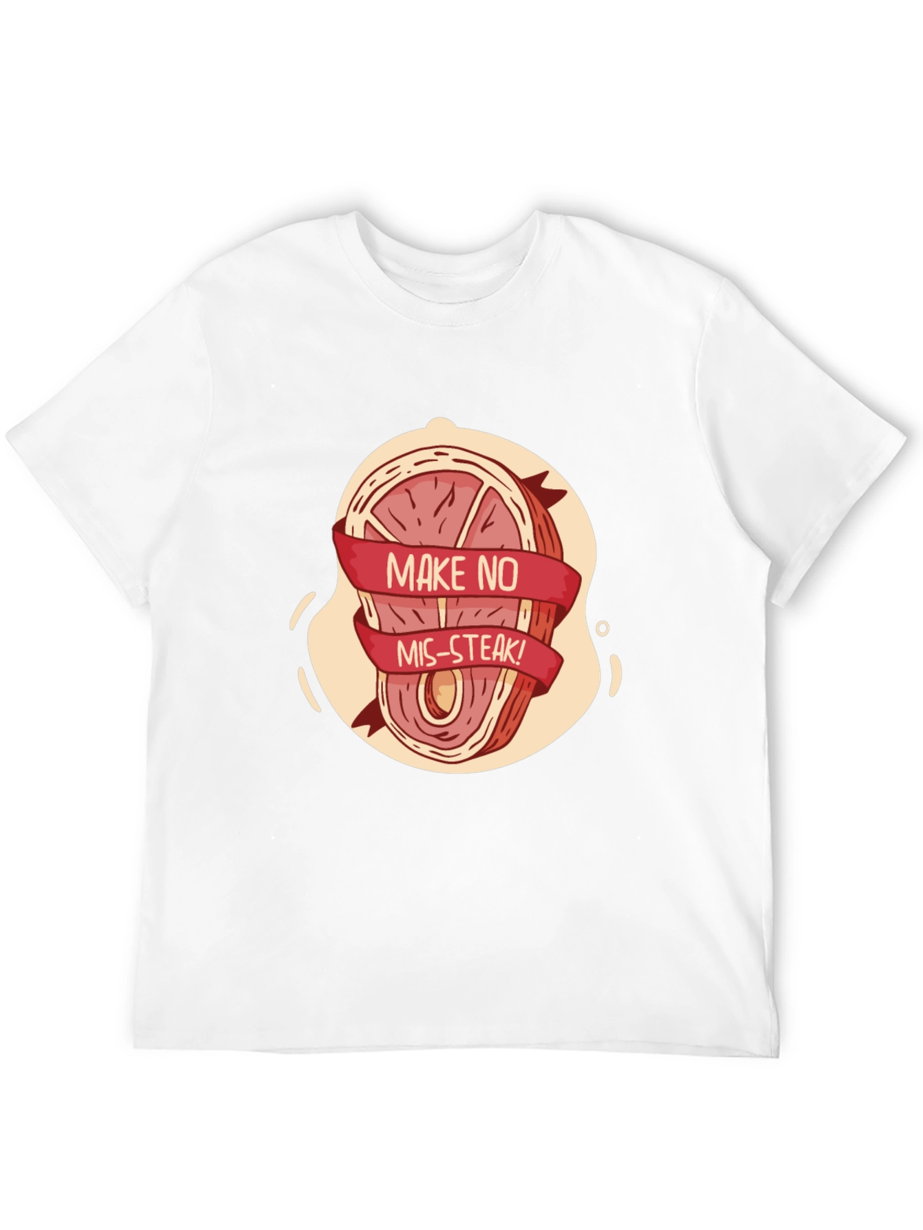Black Humorous "Make No Mis-Steak" Graphic Tee view 12