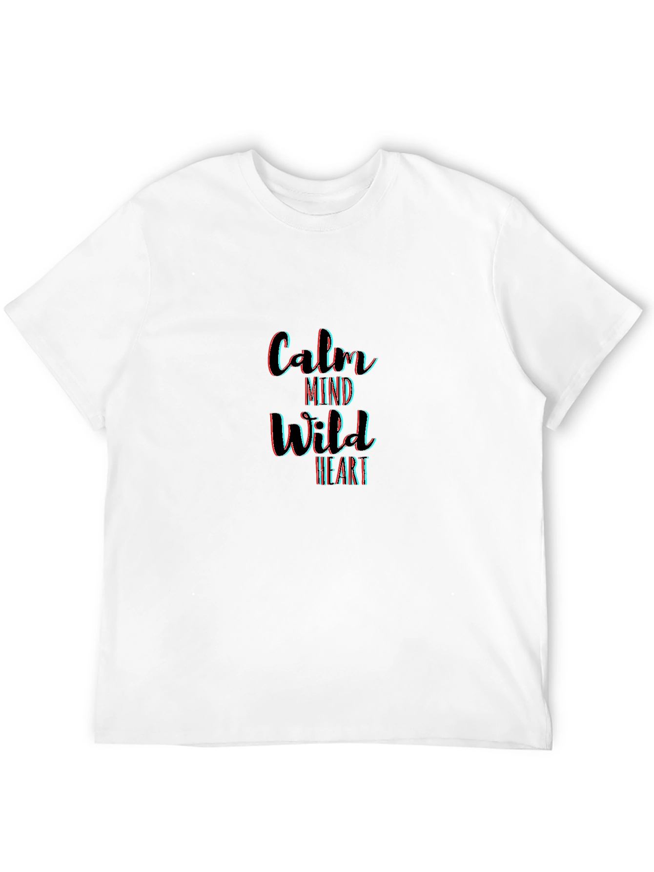 Black Calm Mind Wild Heart Graphic Tee - Black Cotton T-Shirt view 12